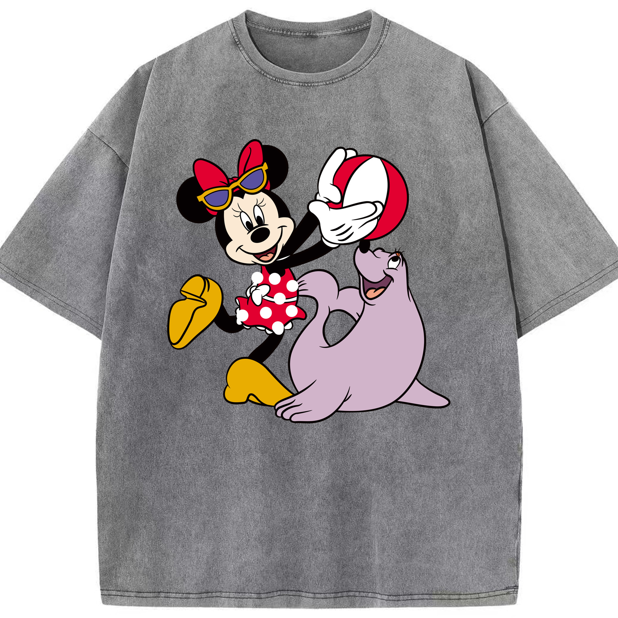 （画像用） ミッキーマウス Mickey Mouse 綿100% ヴィンテージ風 半袖Tシャツ（フロントプリント）