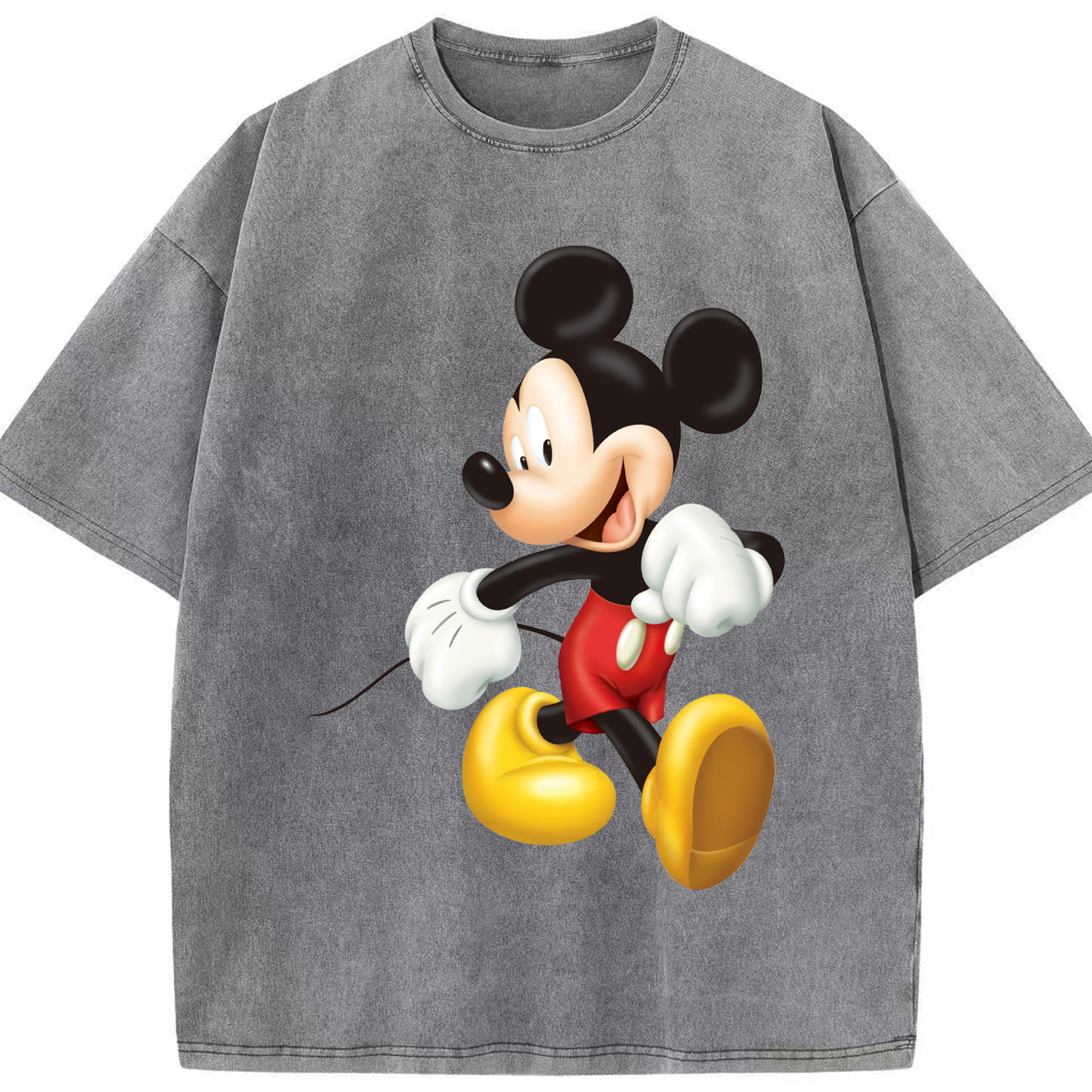 ミッキーマウス Mickey Mouse 綿100% ヴィンテージ風 半袖Tシャツ（フロントプリント）
