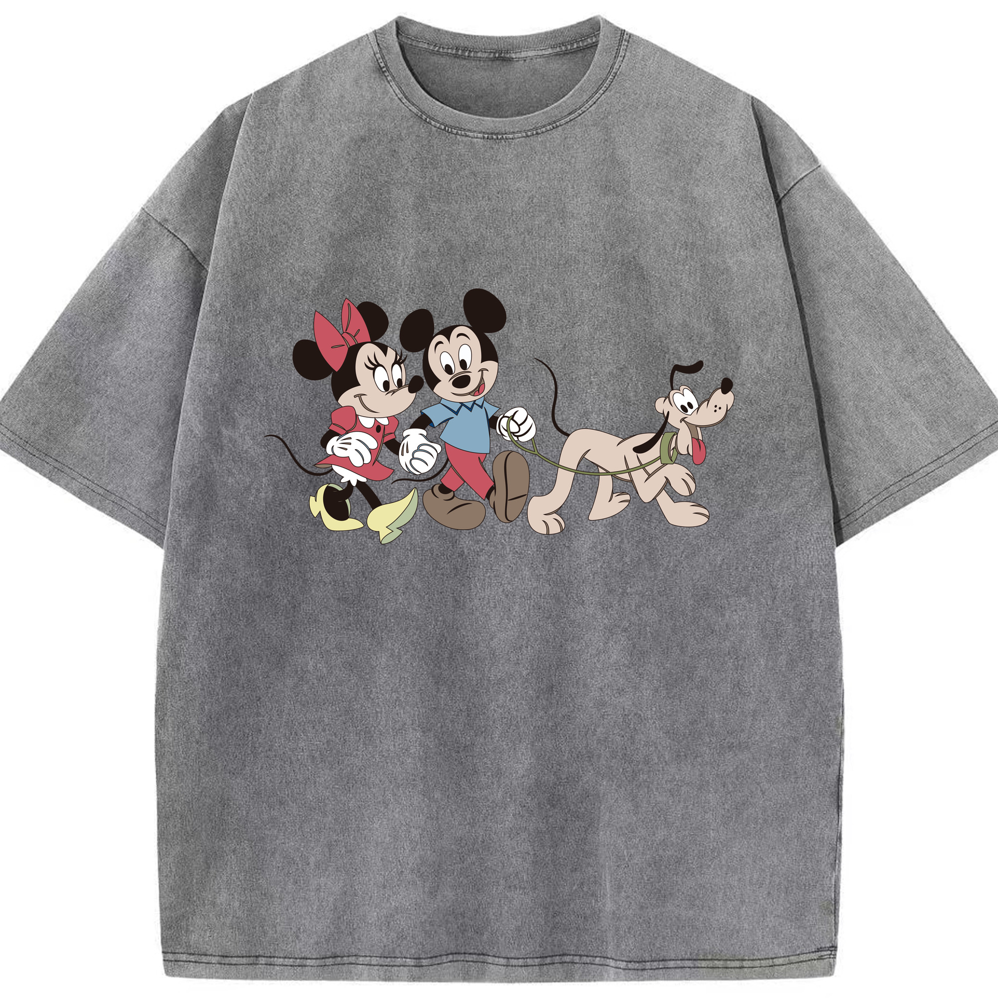 （画像用） ミッキーマウス Mickey Mouse 綿100% ヴィンテージ風 半袖Tシャツ（フロントプリント）