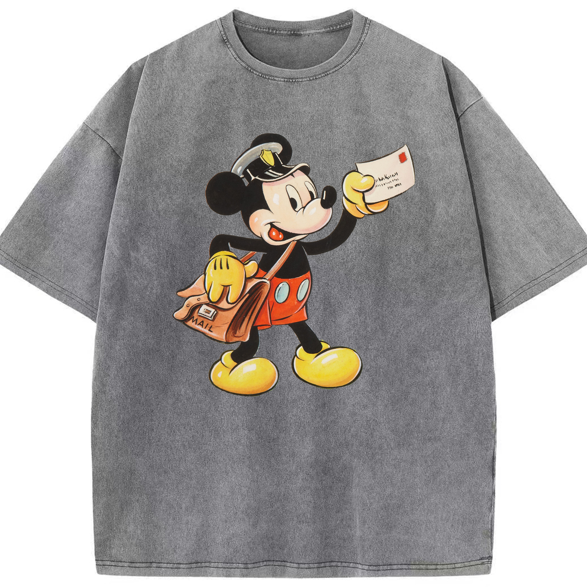 （画像用） ミッキーマウス Mickey Mouse 綿100% ヴィンテージ風 半袖Tシャツ（フロントプリント）
