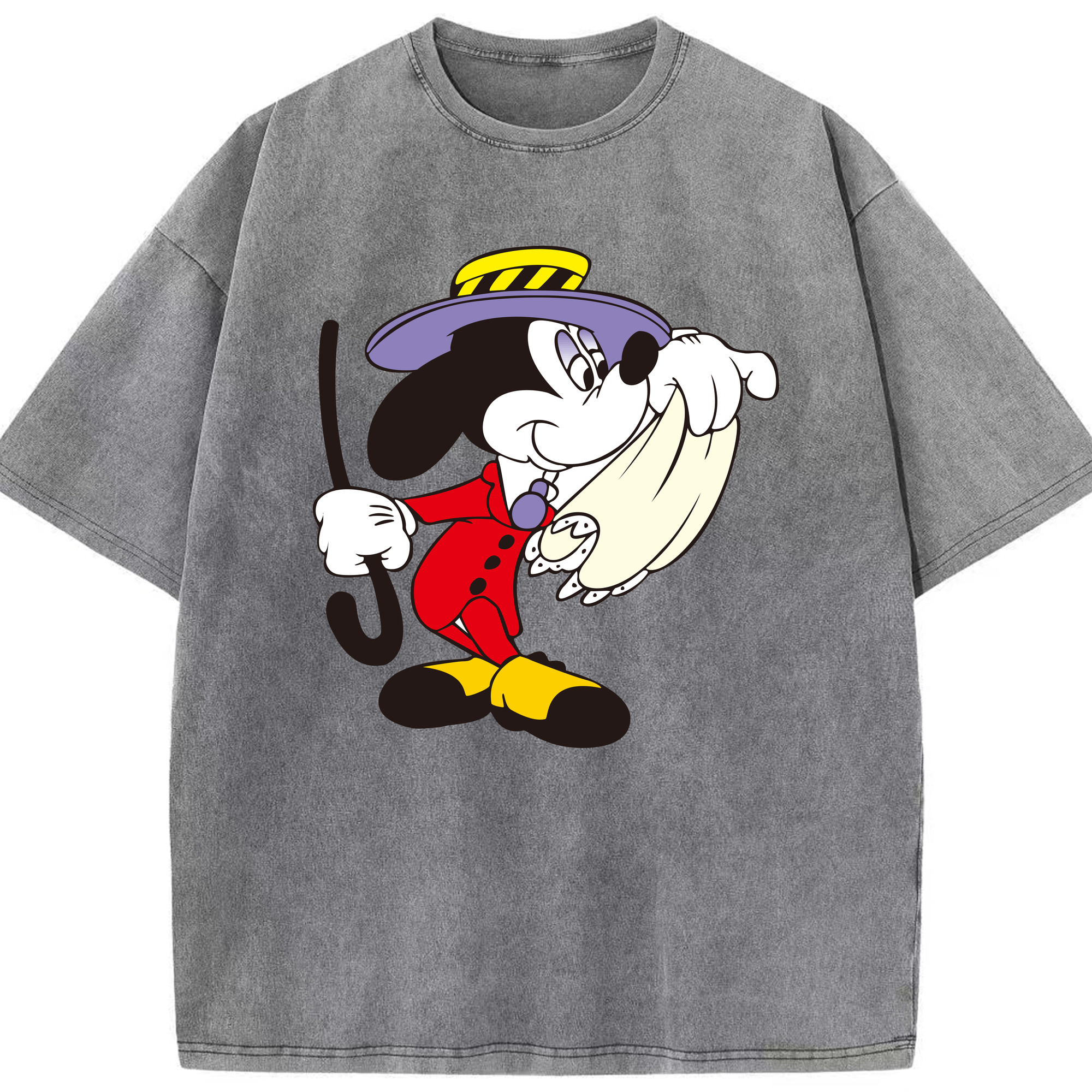 （画像用） ミッキーマウス Mickey Mouse 綿100% ヴィンテージ風 半袖Tシャツ（フロントプリント）