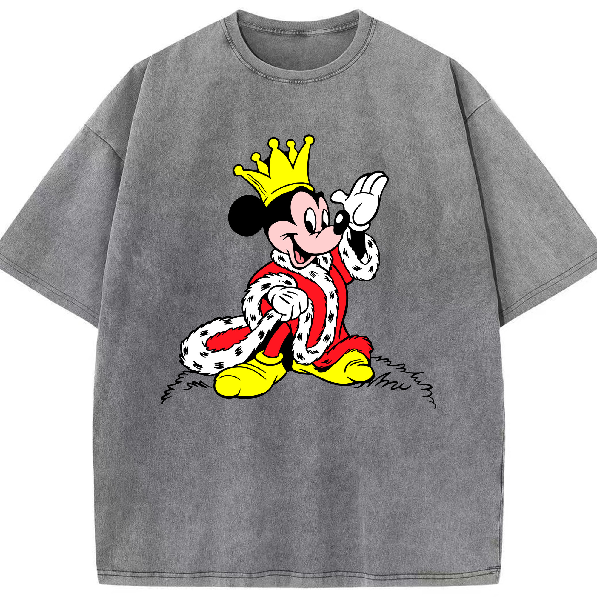 （画像用） ミッキーマウス Mickey Mouse 綿100% ヴィンテージ風 半袖Tシャツ（フロントプリント）