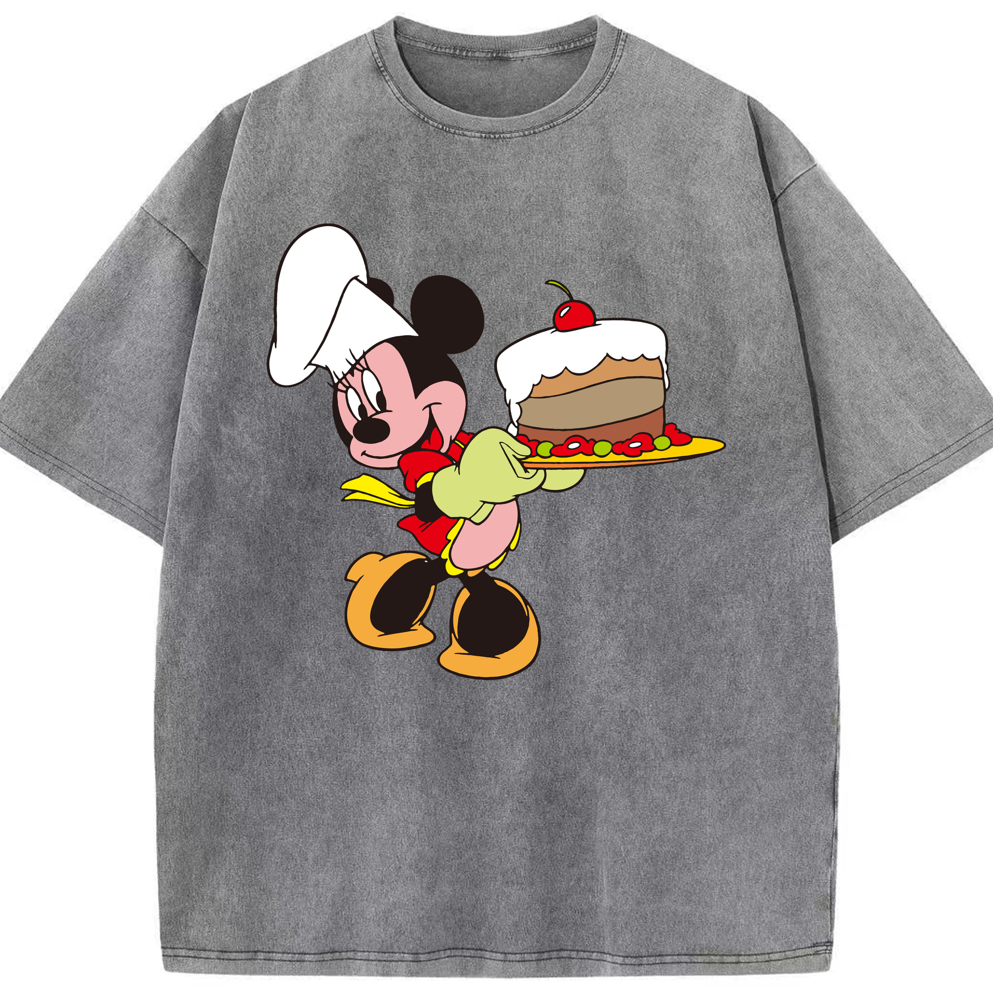 （画像用） ミッキーマウス Mickey Mouse 綿100% ヴィンテージ風 半袖Tシャツ（フロントプリント）