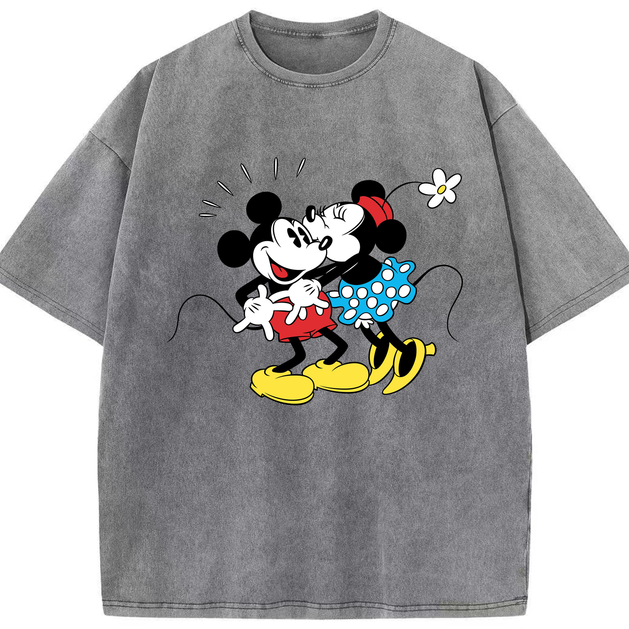 （画像用） ミッキーマウス Mickey Mouse 綿100% ヴィンテージ風 半袖Tシャツ（フロントプリント）