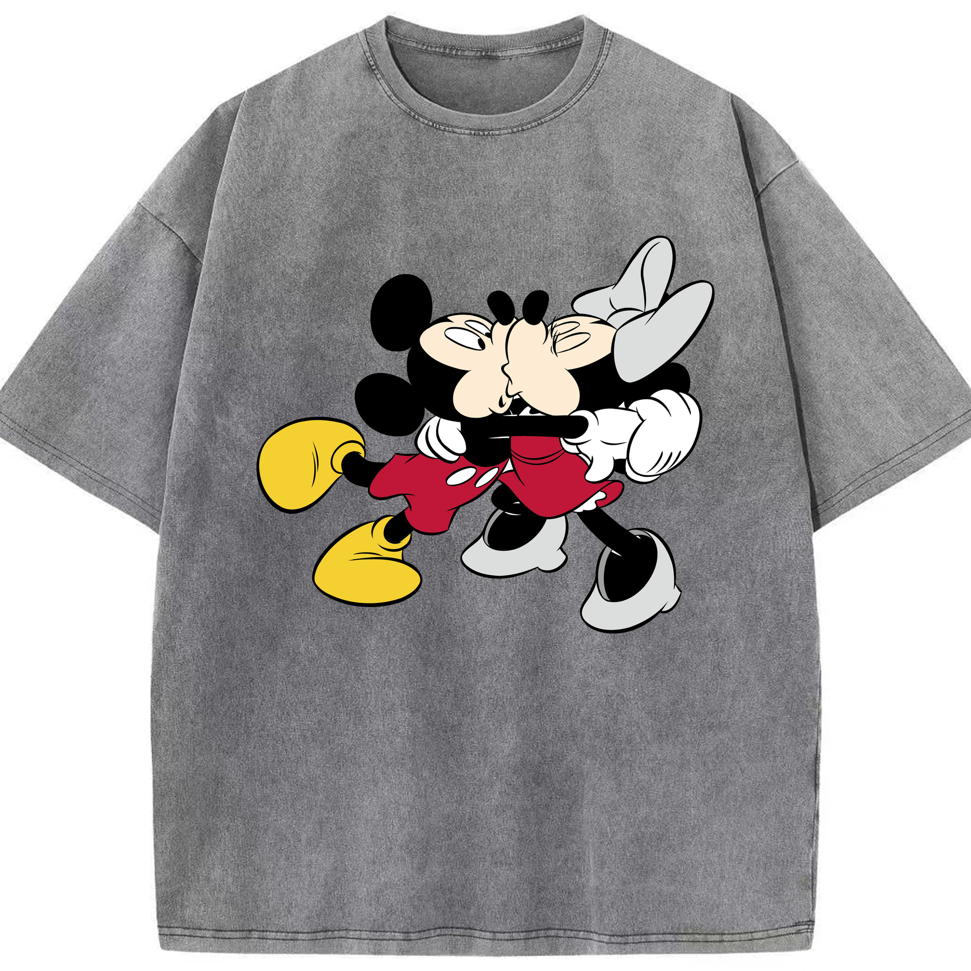 （画像用） ミッキーマウス Mickey Mouse 綿100% ヴィンテージ風 半袖Tシャツ（フロントプリント）