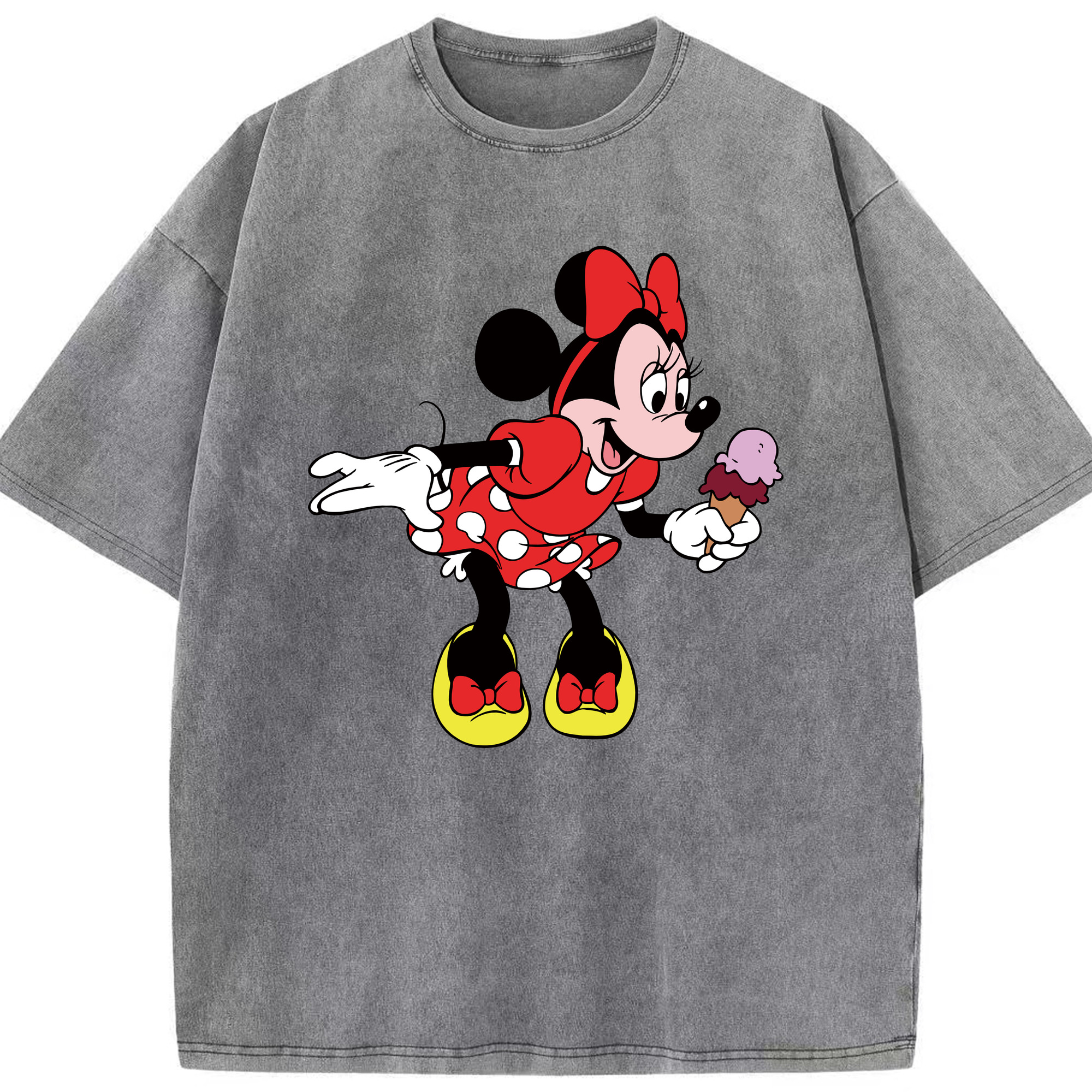 （画像用） ミッキーマウス Mickey Mouse 綿100% ヴィンテージ風 半袖Tシャツ（フロントプリント）