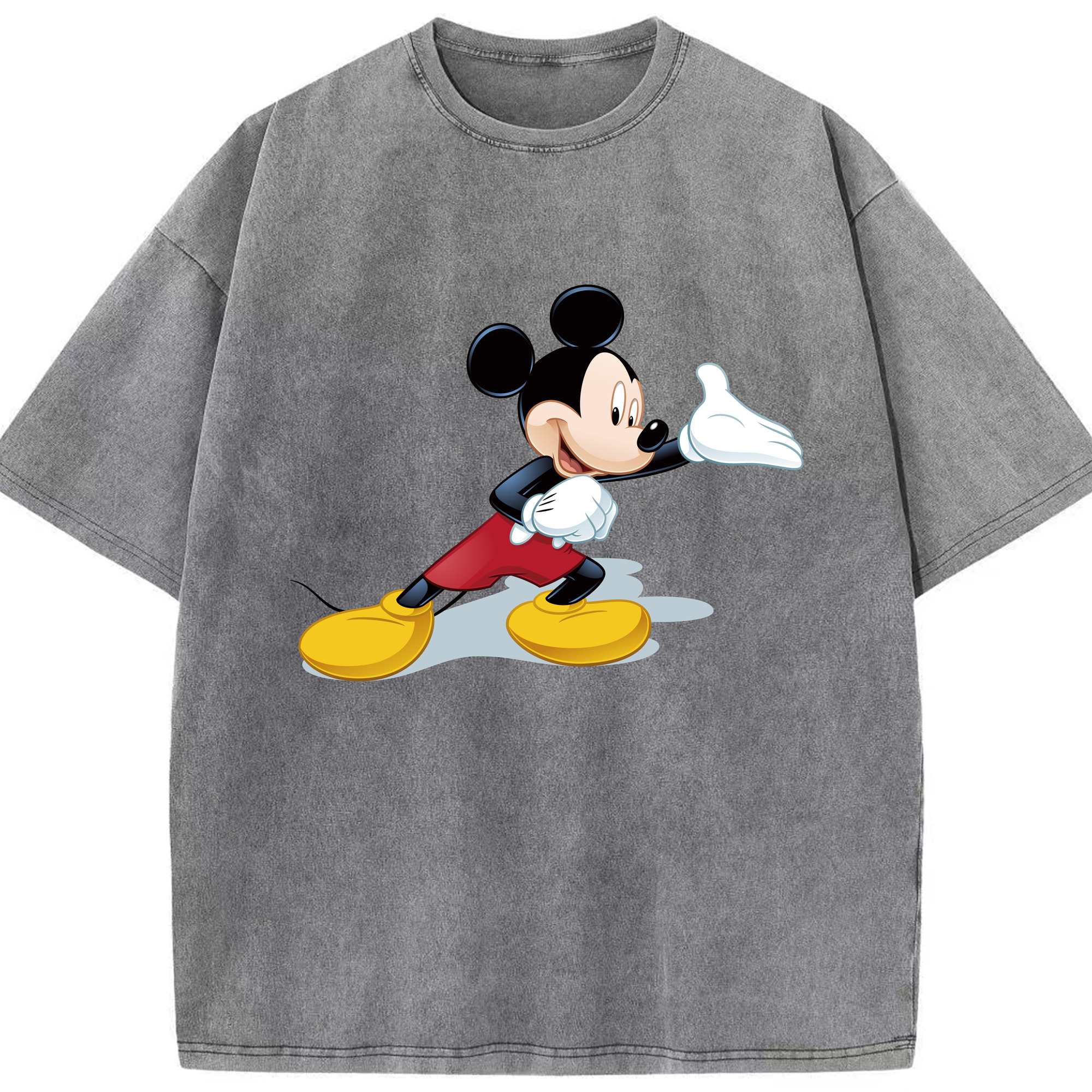 （画像用） ミッキーマウス Mickey Mouse 綿100% ヴィンテージ風 半袖Tシャツ（フロントプリント）