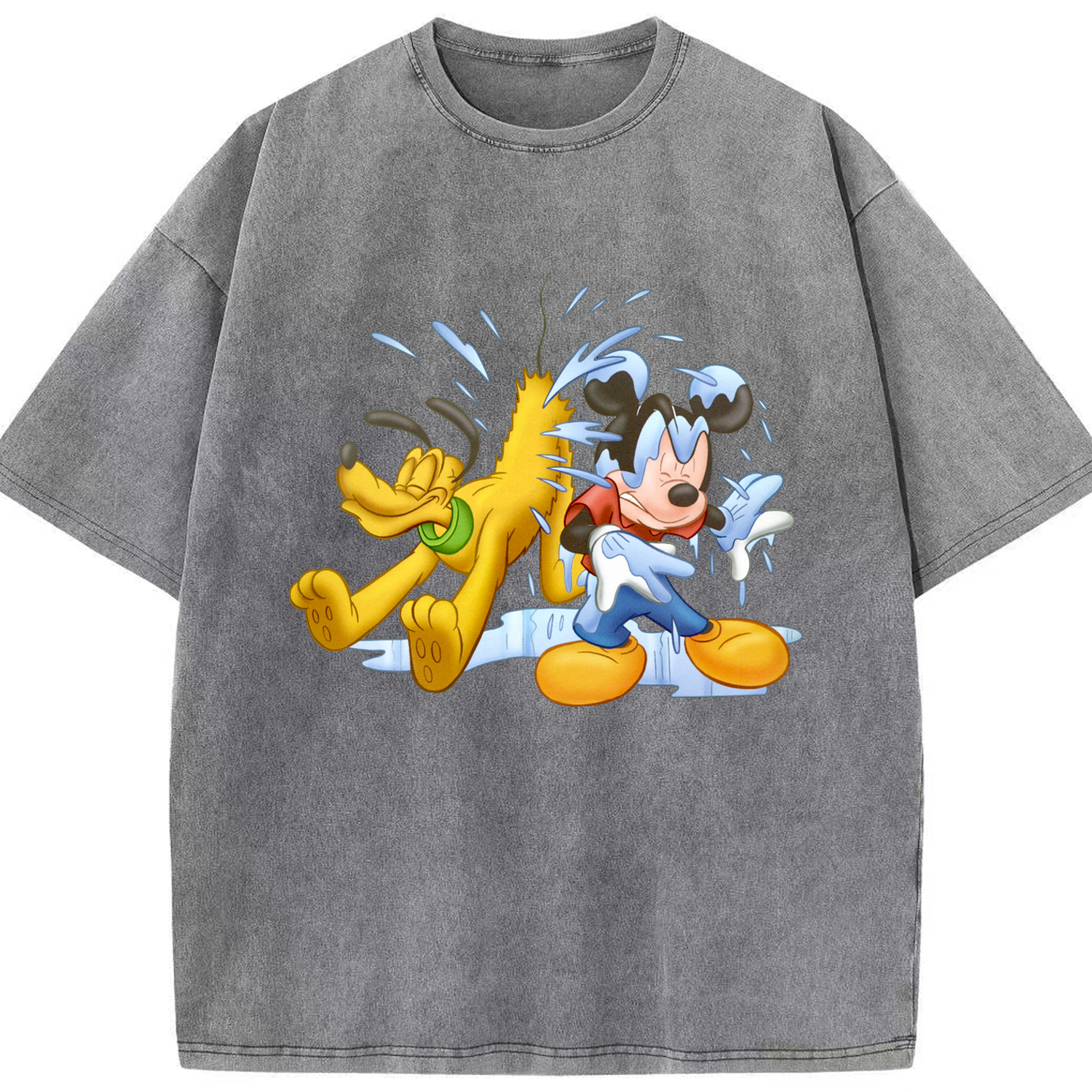 （画像用） ミッキーマウス Mickey Mouse 綿100% ヴィンテージ風 半袖Tシャツ（フロントプリント）
