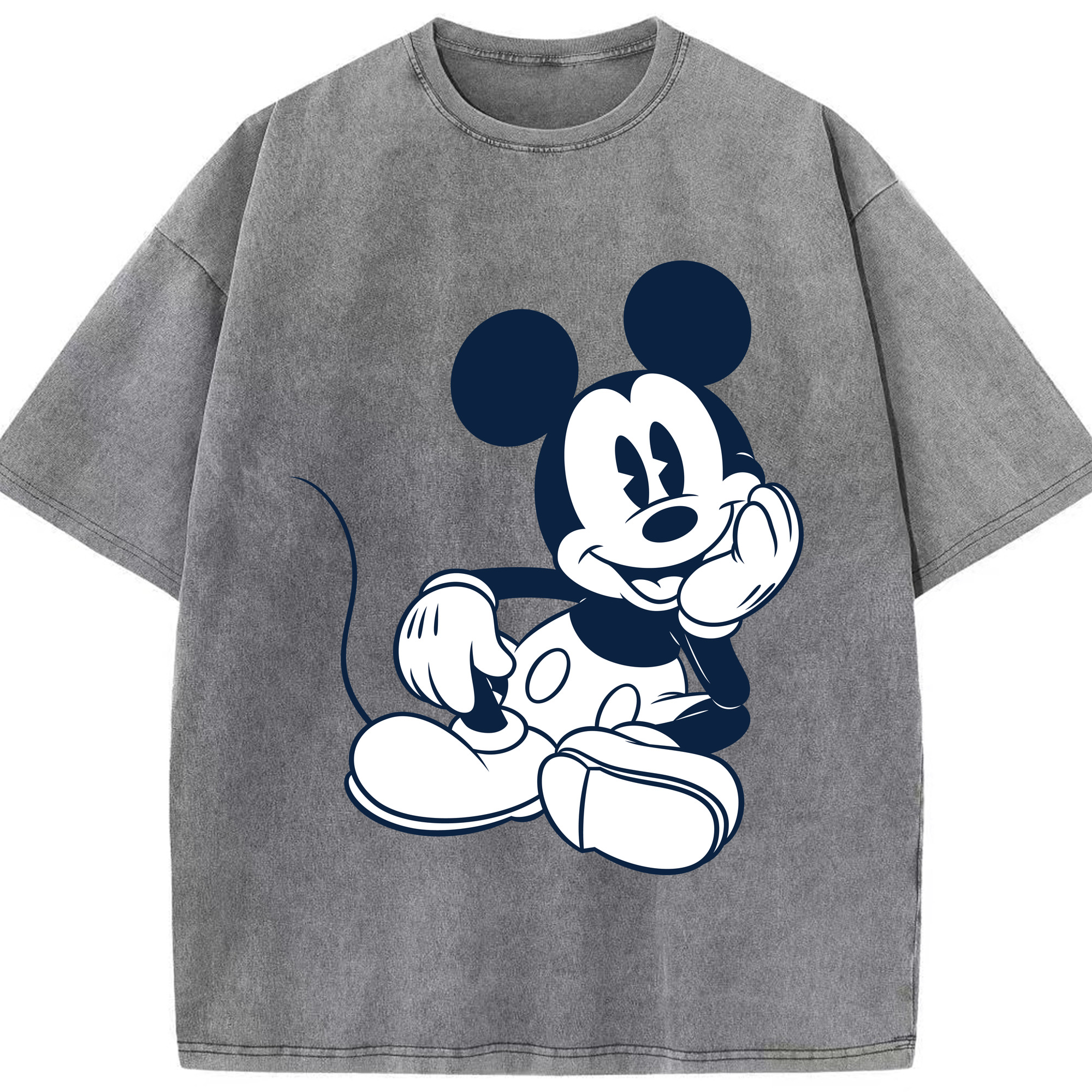 （画像用） ミッキーマウス Mickey Mouse 綿100% ヴィンテージ風 半袖Tシャツ（フロントプリント）