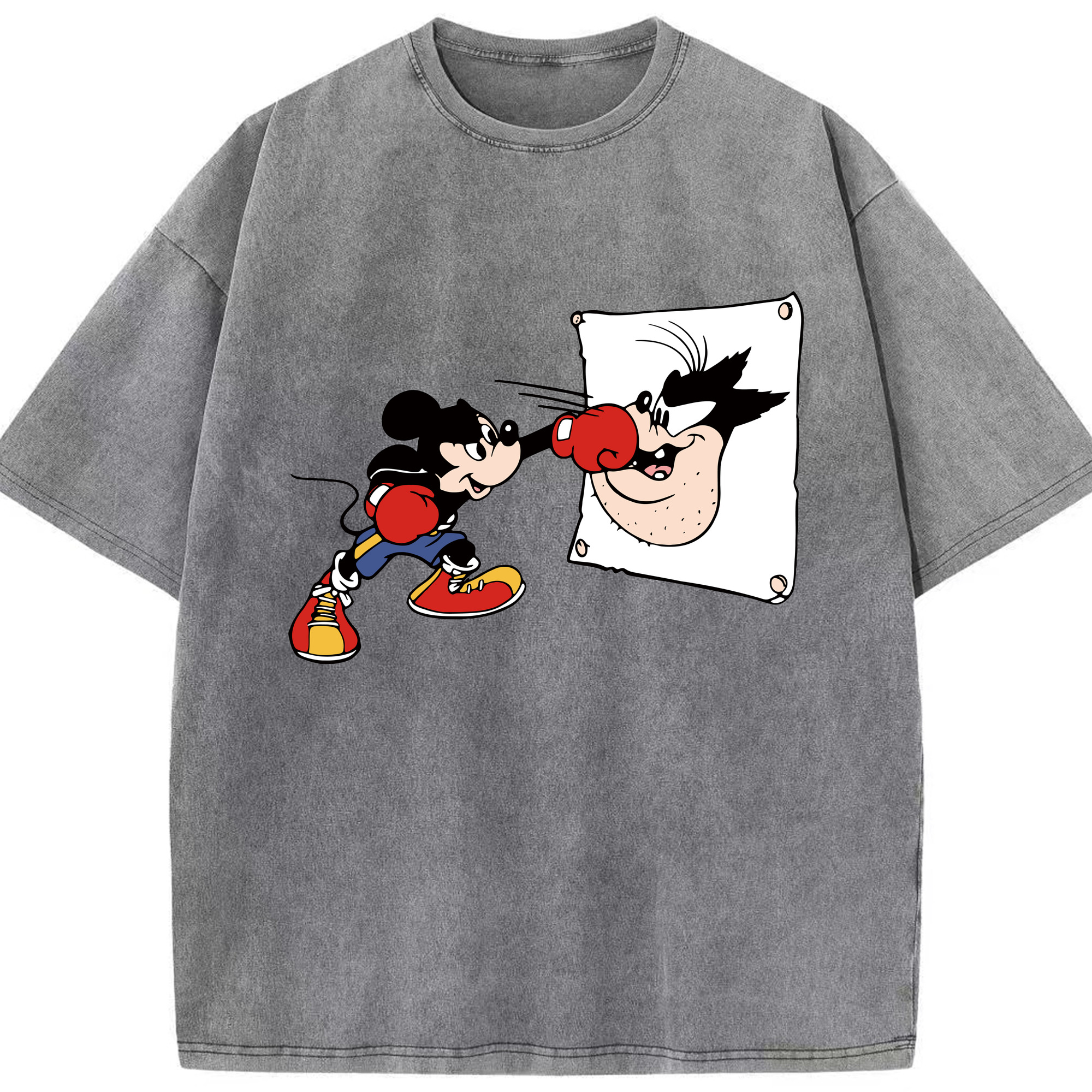 （画像用） ミッキーマウス Mickey Mouse 綿100% ヴィンテージ風 半袖Tシャツ（フロントプリント）