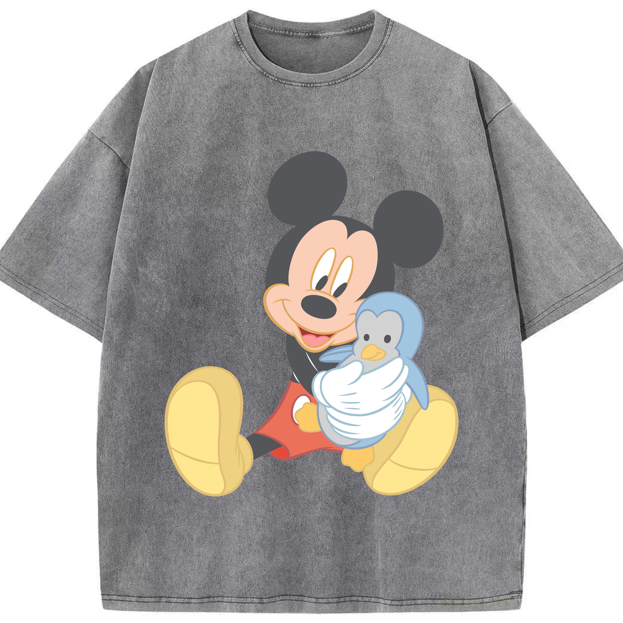 （画像用） ミッキーマウス Mickey Mouse 綿100% ヴィンテージ風 半袖Tシャツ（フロントプリント）