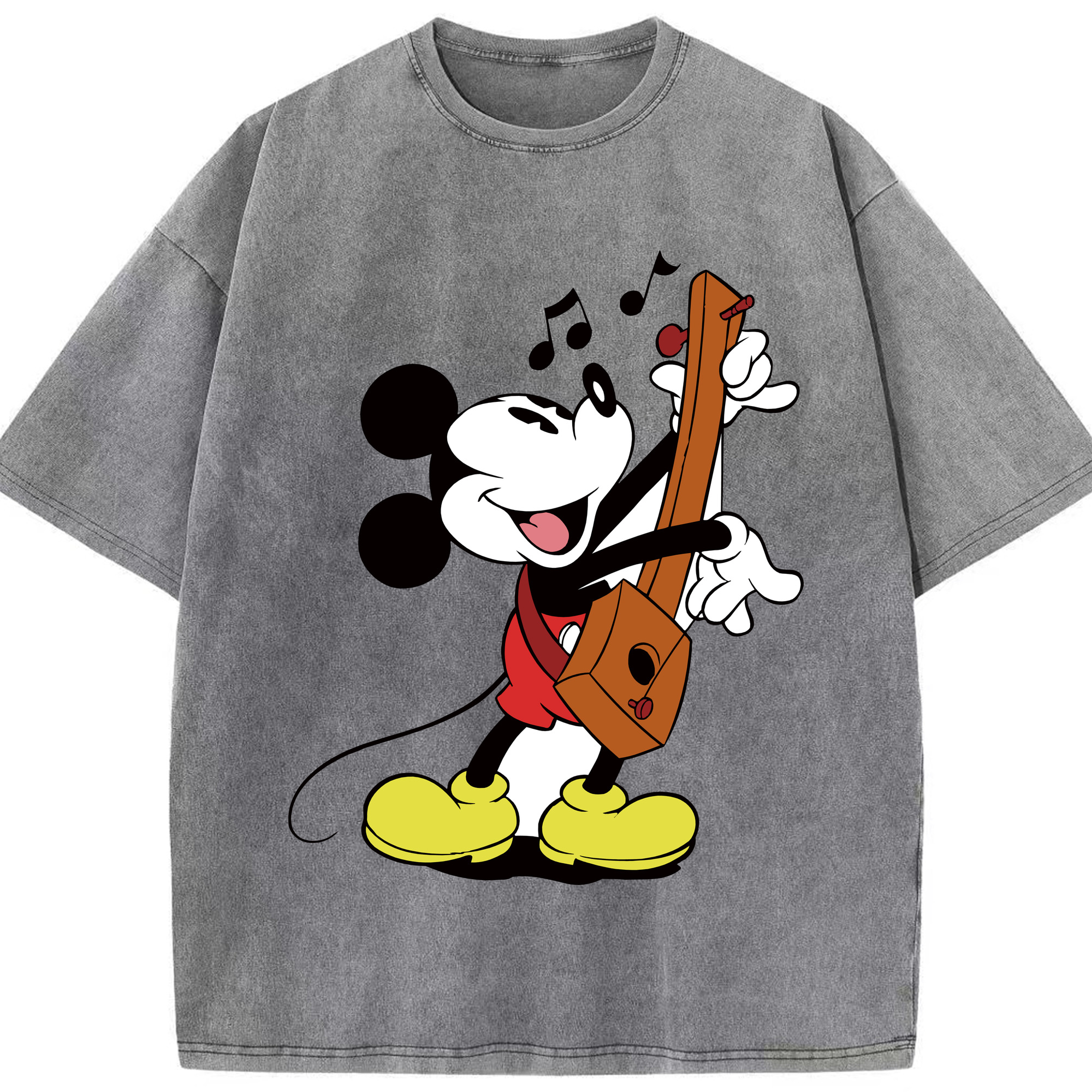 （画像用） ミッキーマウス Mickey Mouse 綿100% ヴィンテージ風 半袖Tシャツ（フロントプリント）