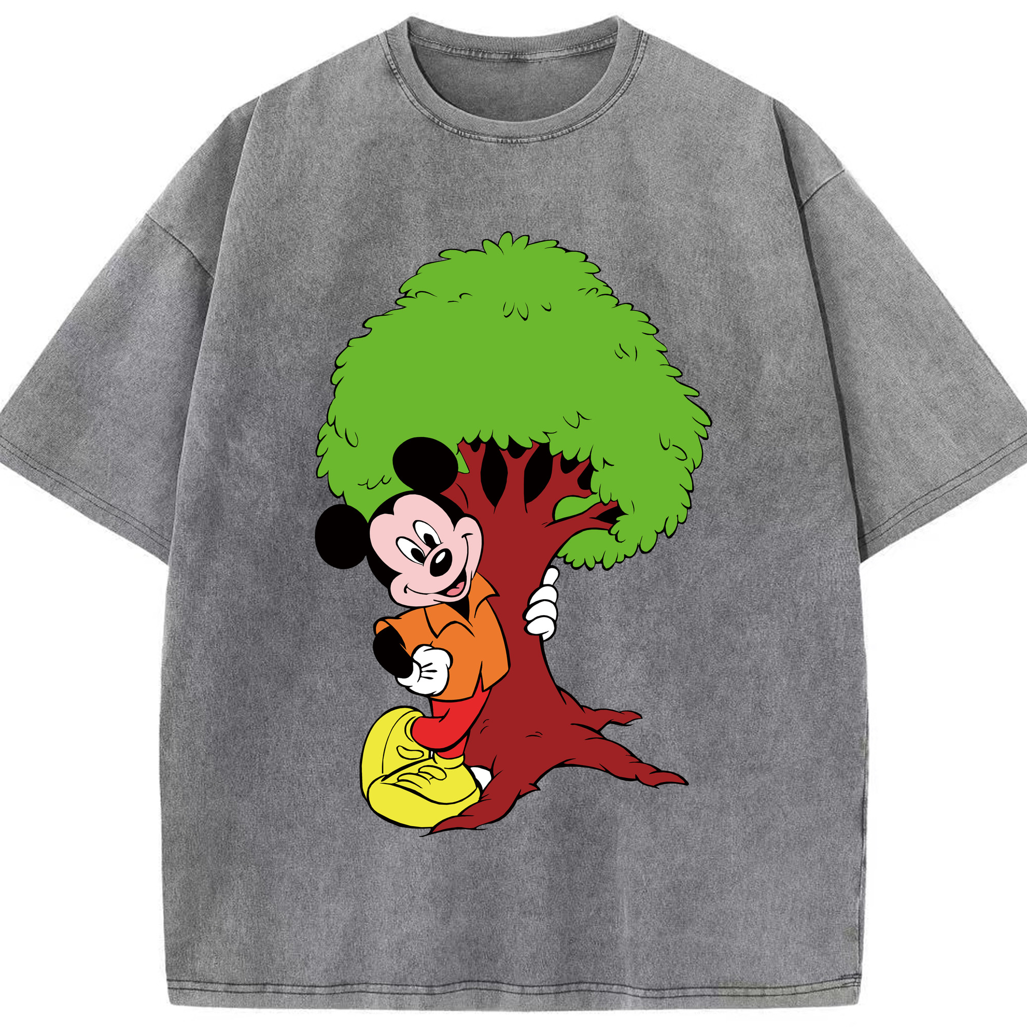 （画像用） ミッキーマウス Mickey Mouse 綿100% ヴィンテージ風 半袖Tシャツ（フロントプリント）