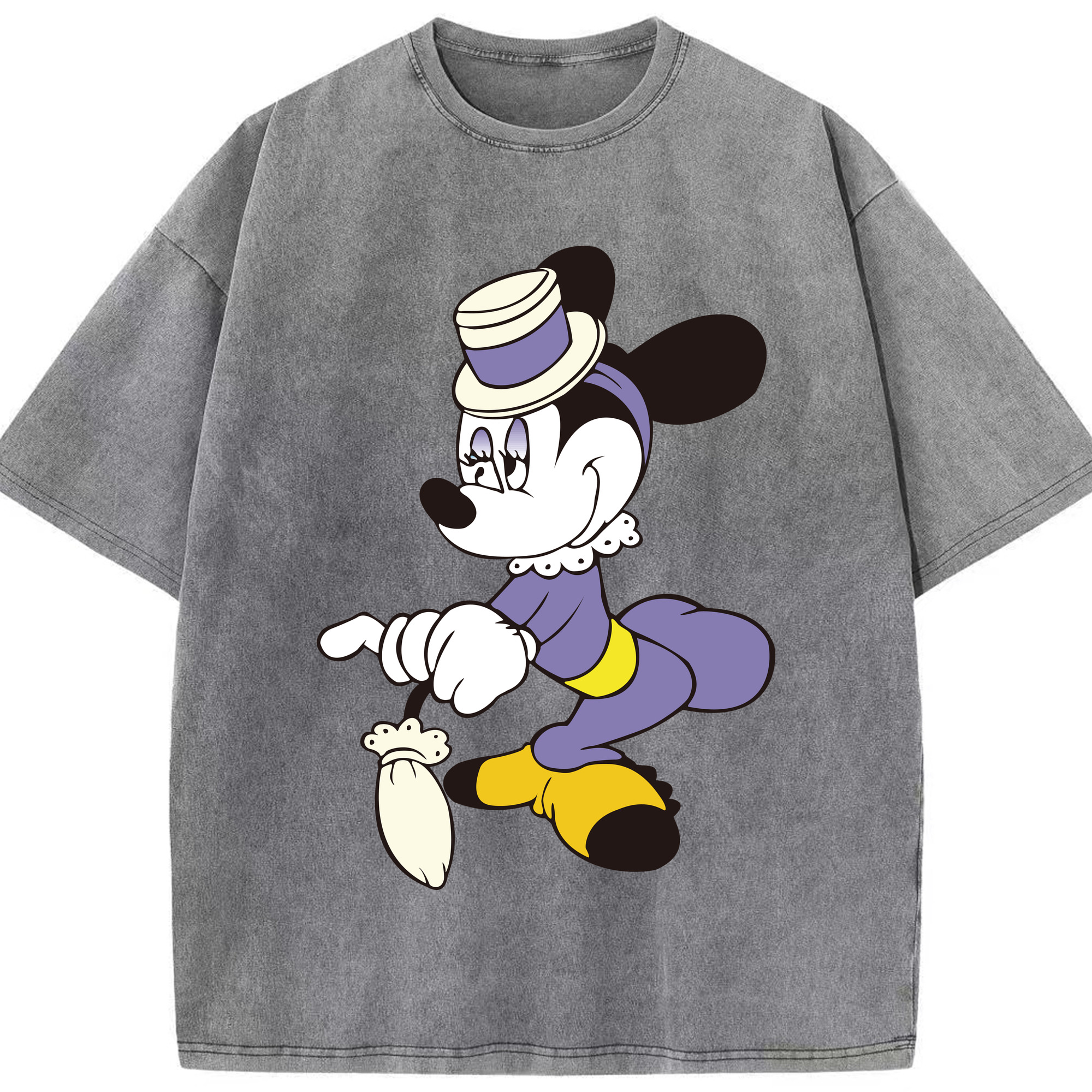 （画像用） ミッキーマウス Mickey Mouse 綿100% ヴィンテージ風 半袖Tシャツ（フロントプリント）