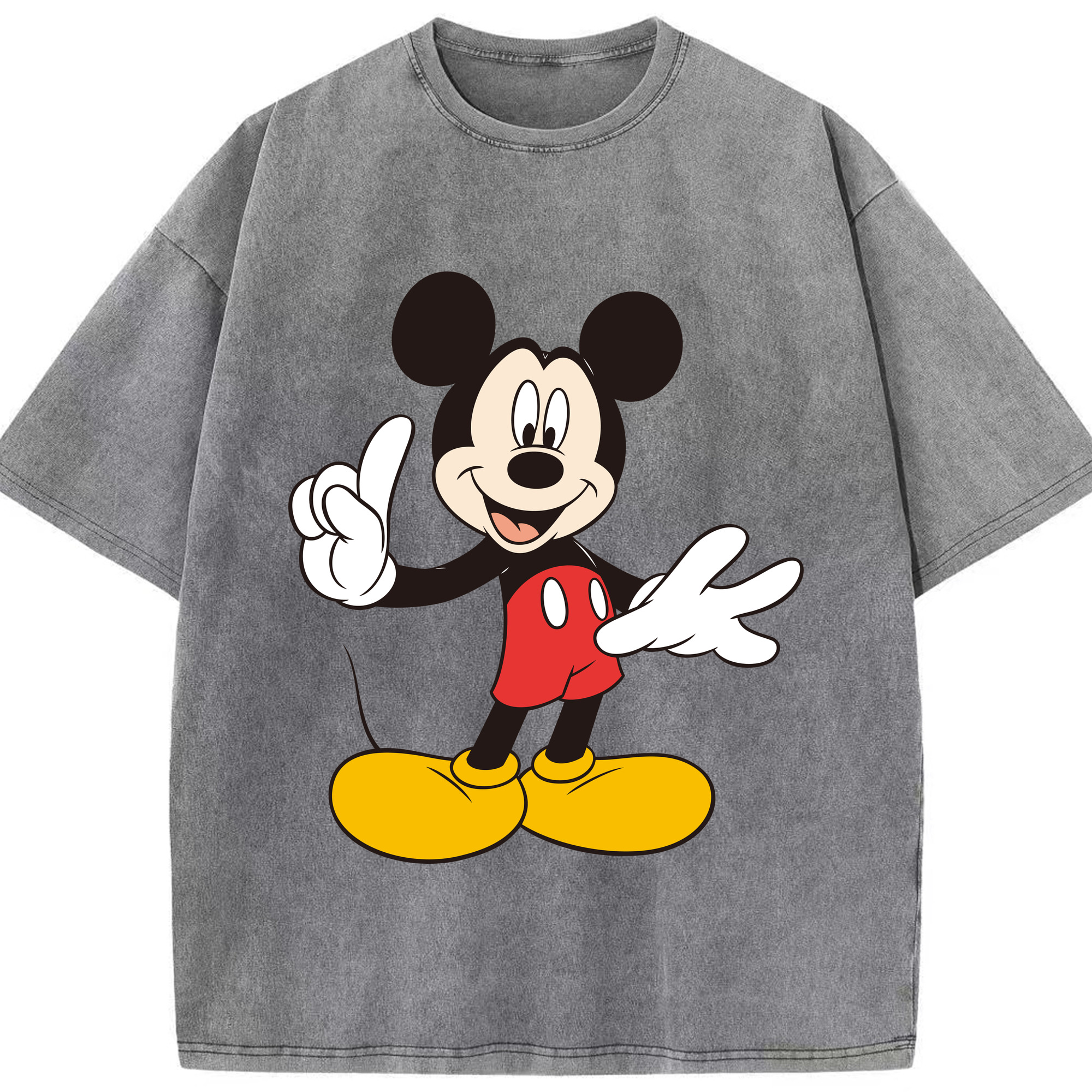 （画像用） ミッキーマウス Mickey Mouse 綿100% ヴィンテージ風 半袖Tシャツ（フロントプリント）