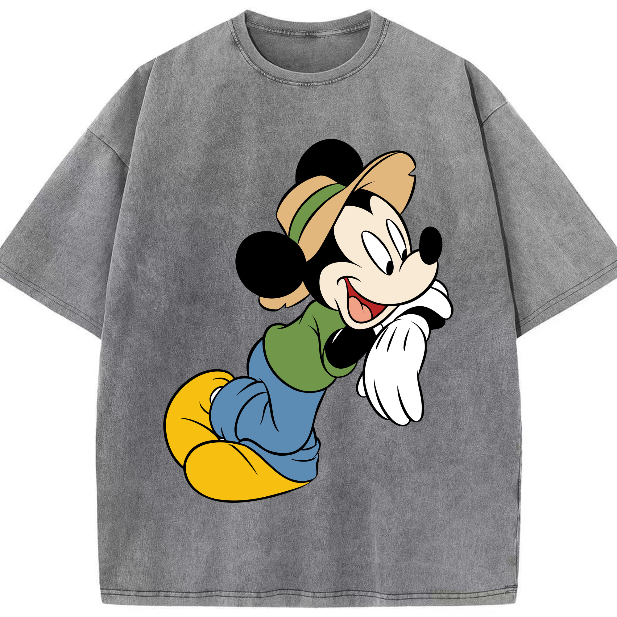 （画像用） ミッキーマウス Mickey Mouse 綿100% ヴィンテージ風 半袖Tシャツ（フロントプリント）