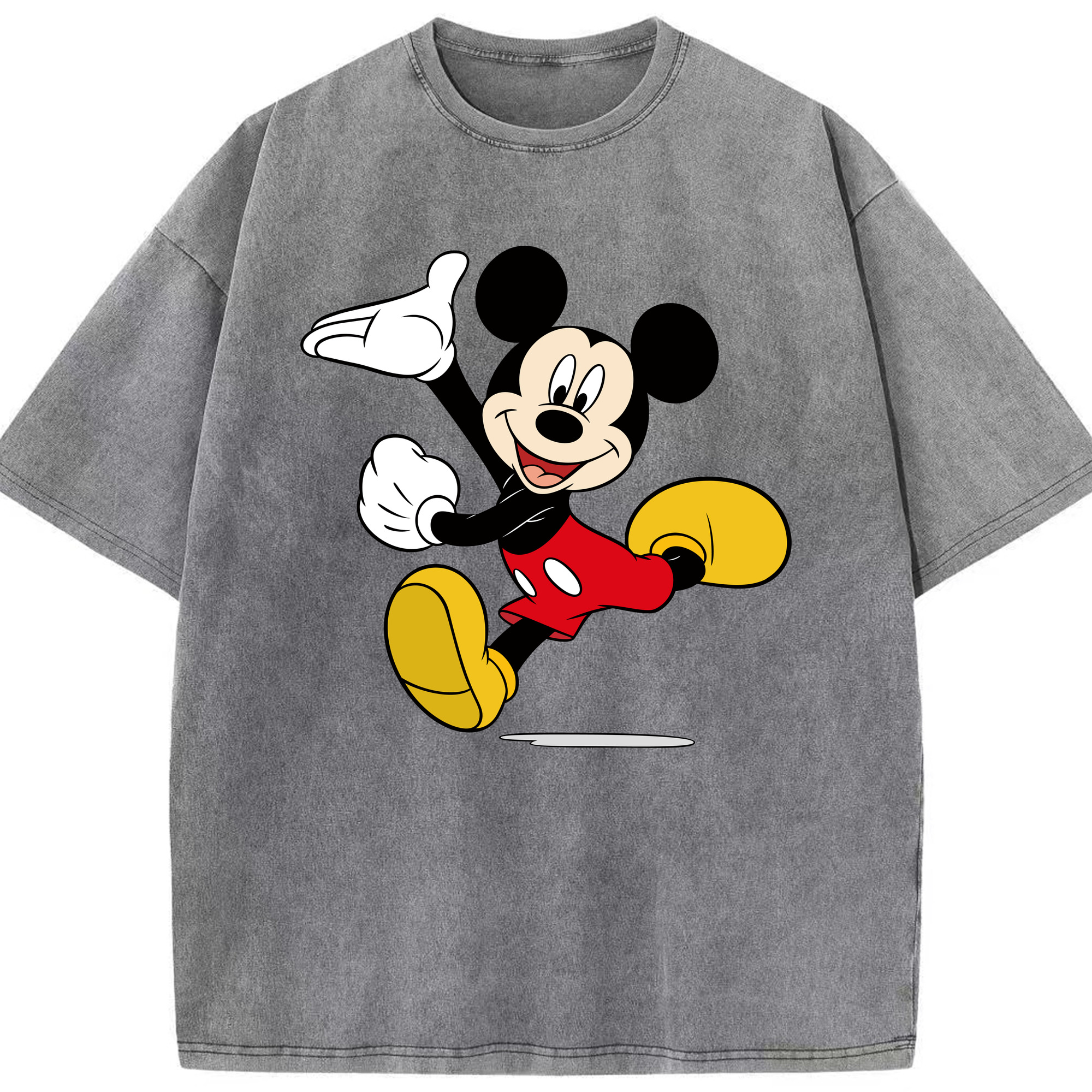 （画像用） ミッキーマウス Mickey Mouse 綿100% ヴィンテージ風 半袖Tシャツ（フロントプリント）