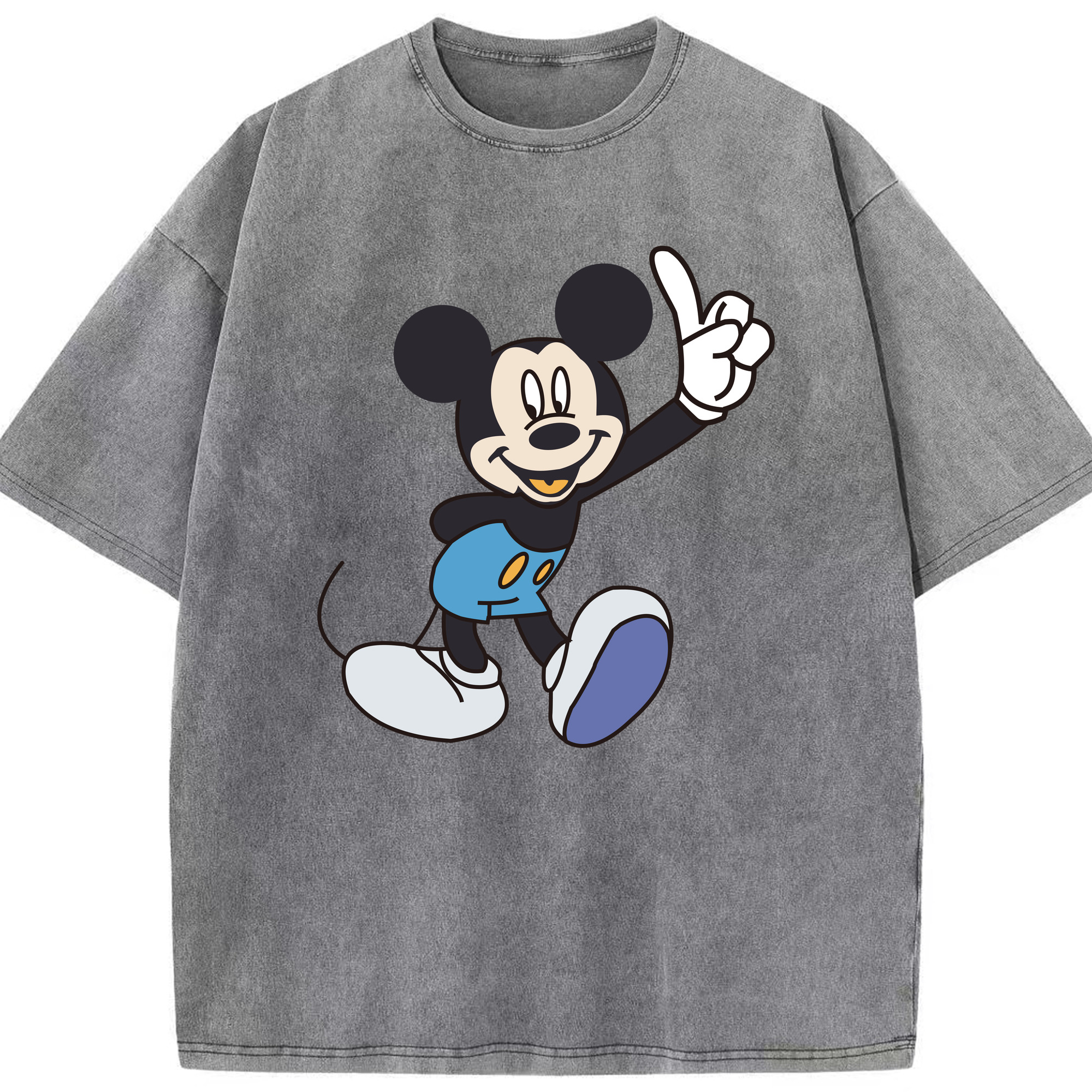 （画像用） ミッキーマウス Mickey Mouse 綿100% ヴィンテージ風 半袖Tシャツ（フロントプリント）