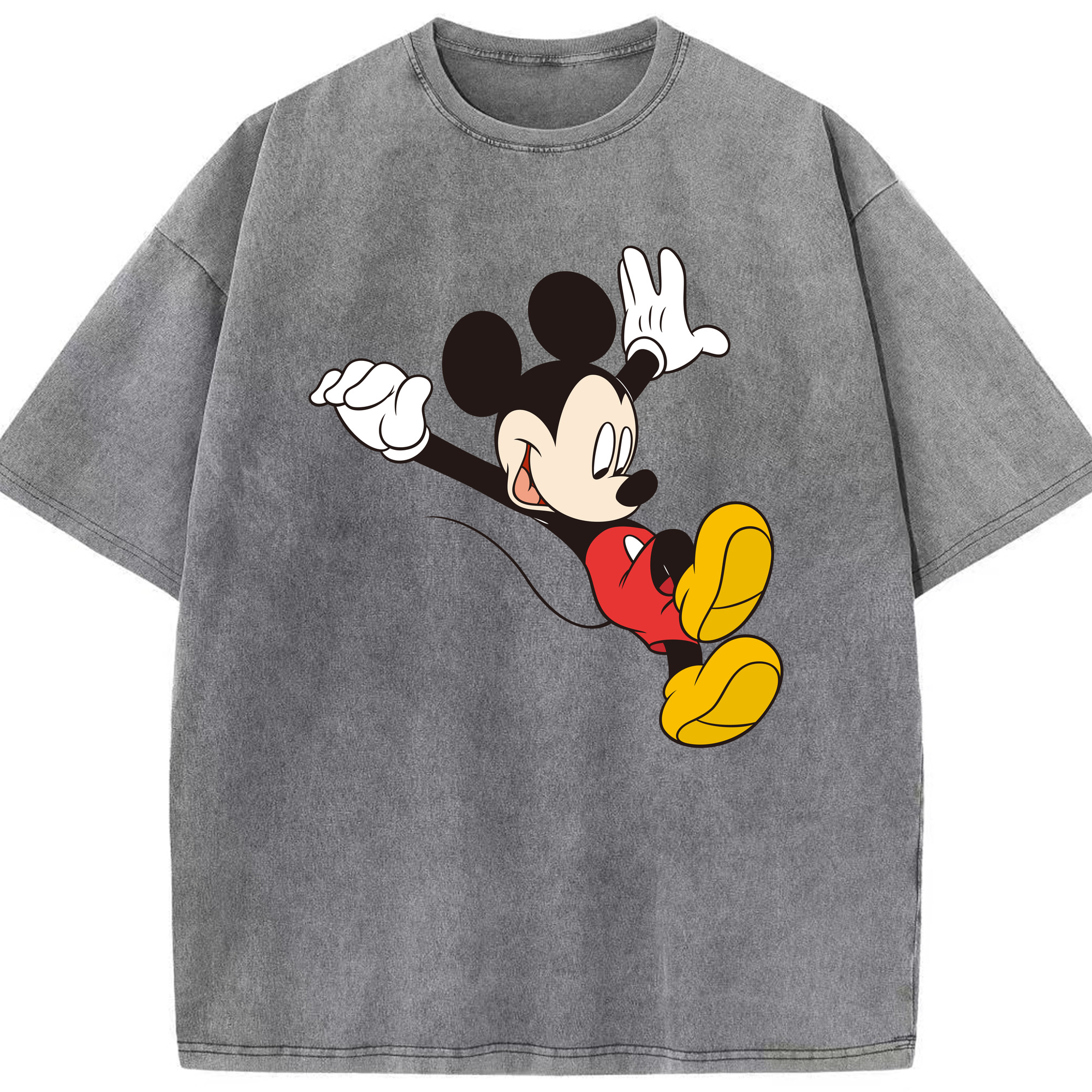 （画像用） ミッキーマウス Mickey Mouse 綿100% ヴィンテージ風 半袖Tシャツ（フロントプリント）