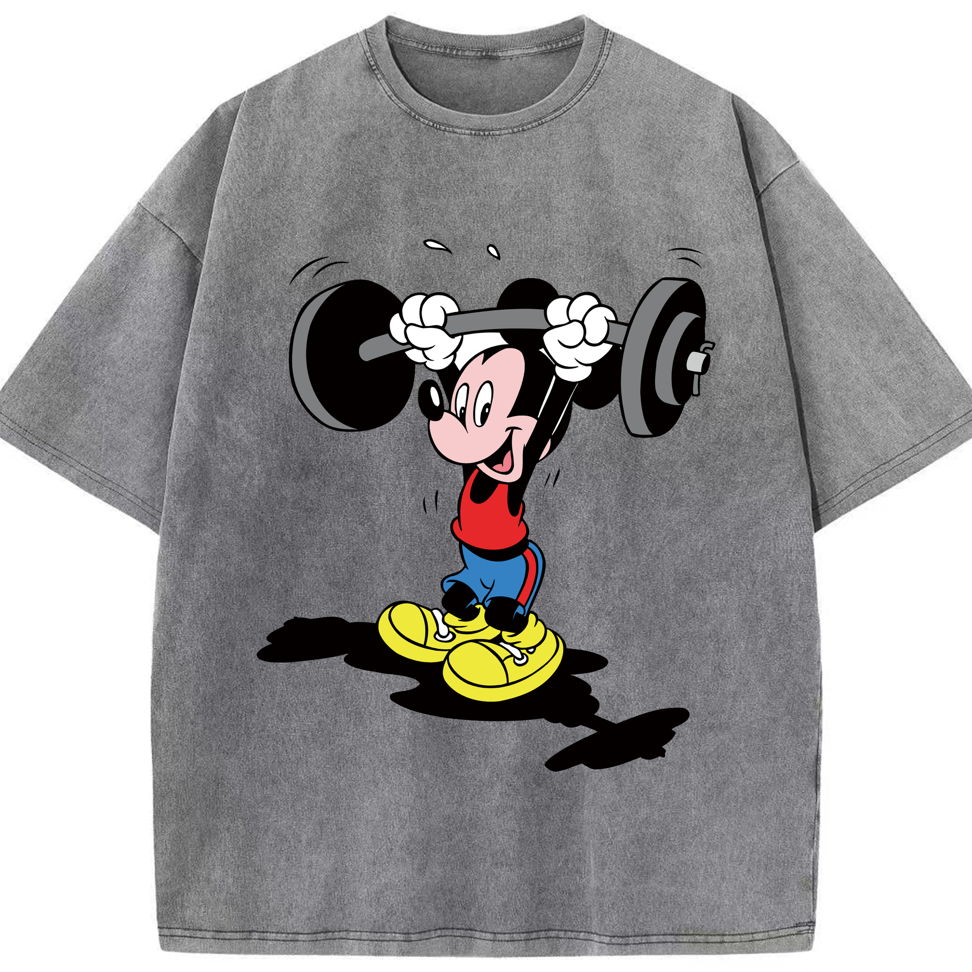 （画像用） ミッキーマウス Mickey Mouse 綿100% ヴィンテージ風 半袖Tシャツ（フロントプリント）