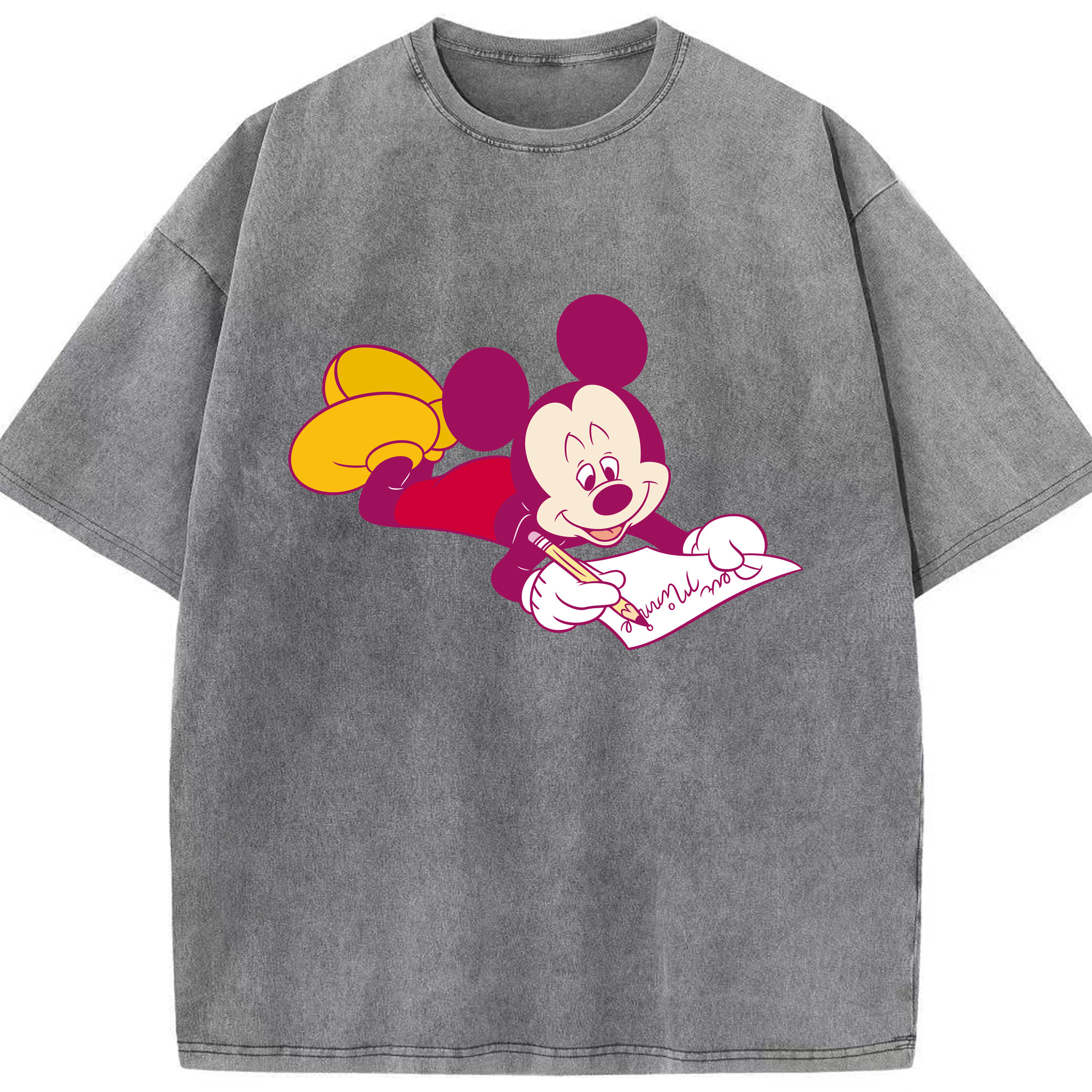 （画像用） ミッキーマウス Mickey Mouse 綿100% ヴィンテージ風 半袖Tシャツ（フロントプリント）