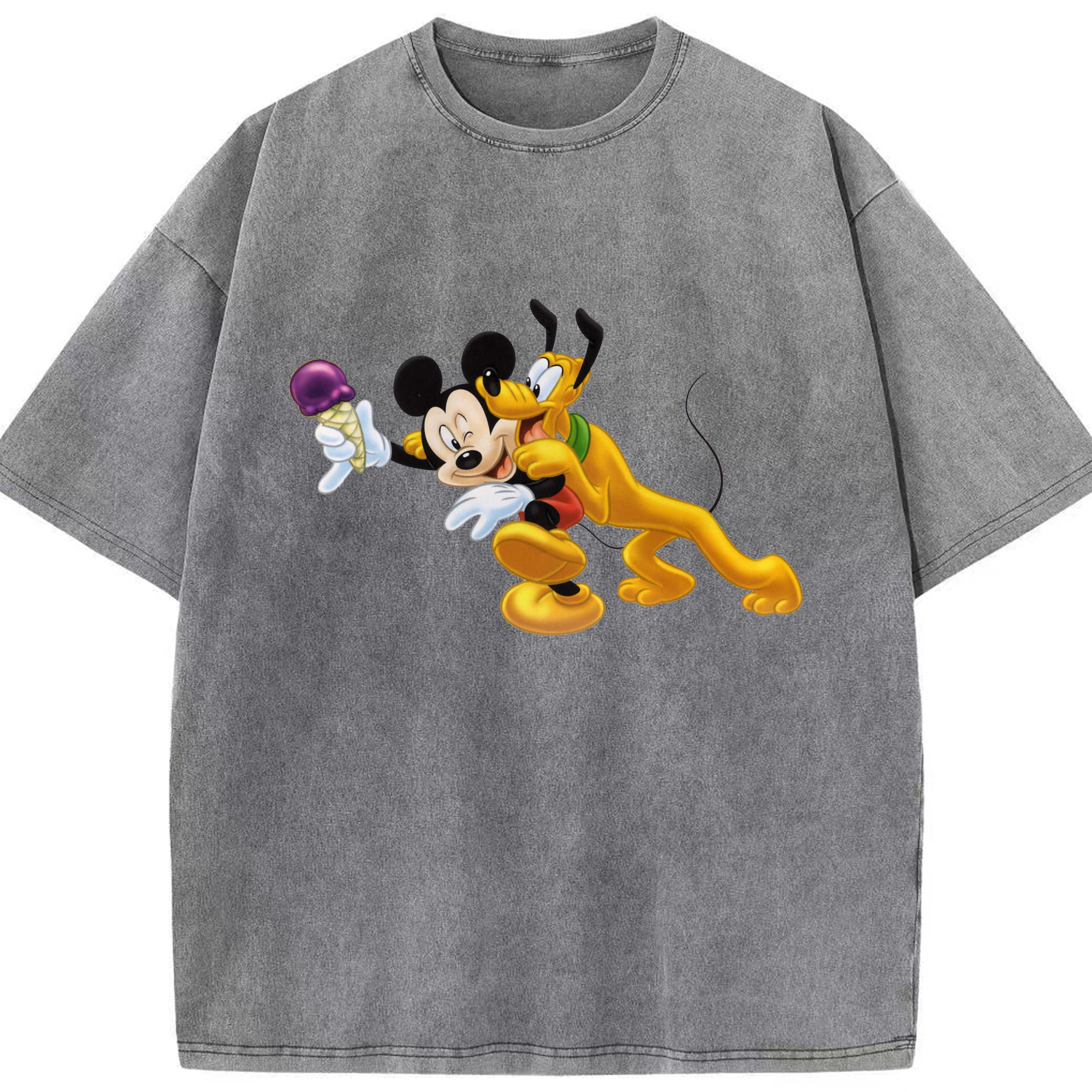 （画像用） ミッキーマウス Mickey Mouse 綿100% ヴィンテージ風 半袖Tシャツ（フロントプリント）
