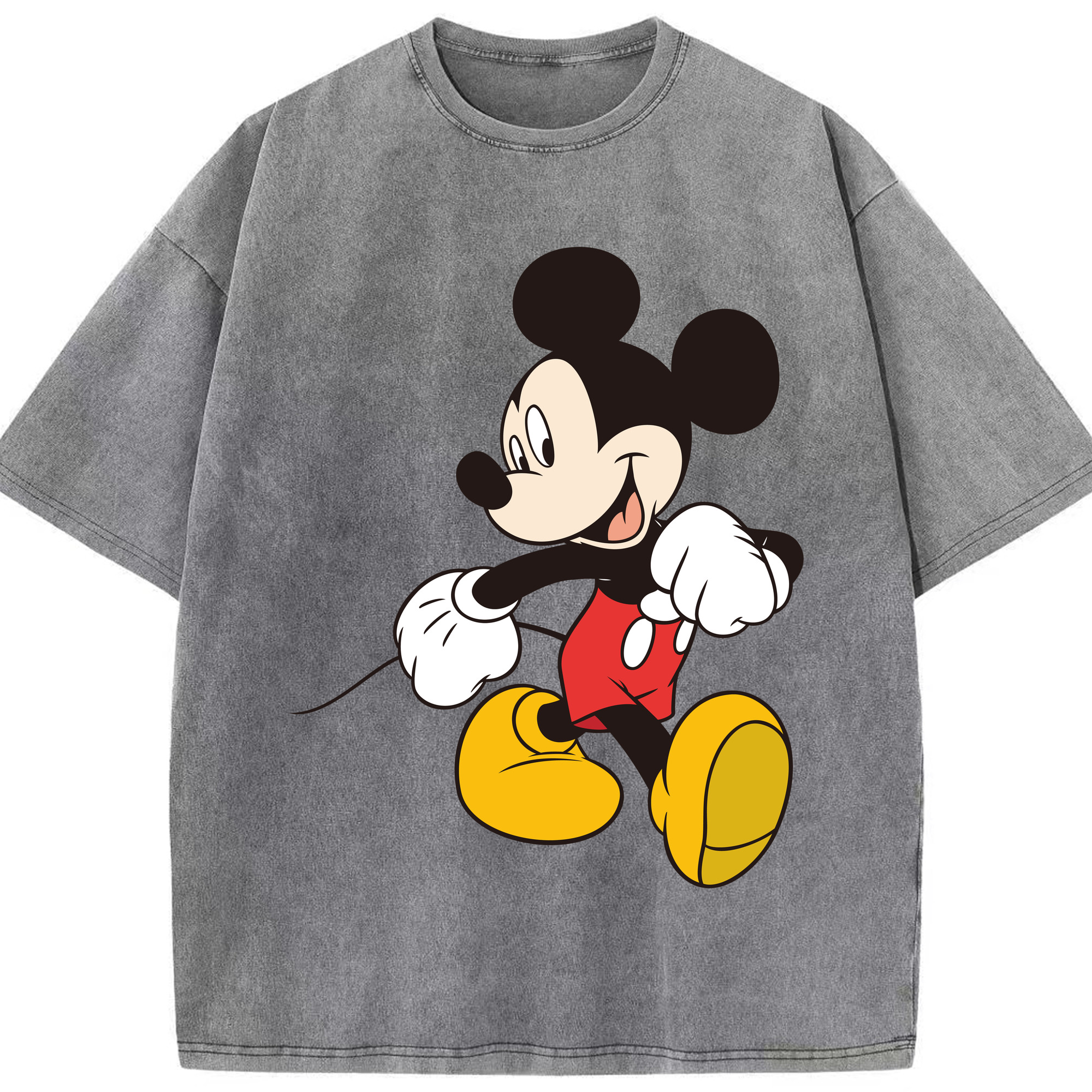 （画像用） ミッキーマウス Mickey Mouse 綿100% ヴィンテージ風 半袖Tシャツ（フロントプリント）