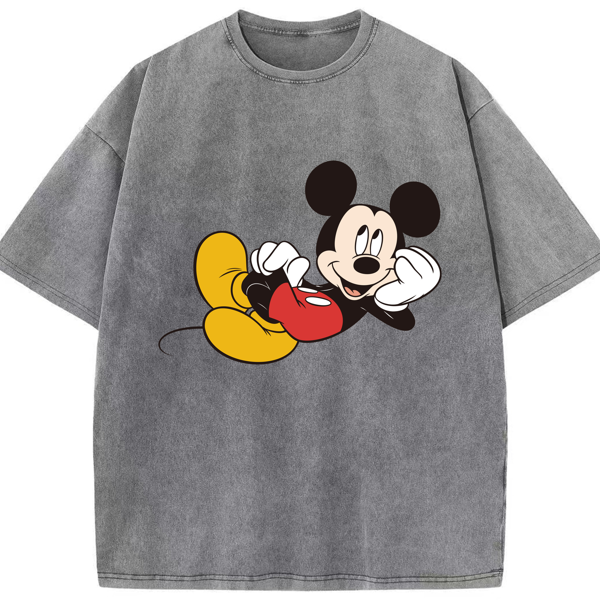 （画像用） ミッキーマウス Mickey Mouse 綿100% ヴィンテージ風 半袖Tシャツ（フロントプリント）
