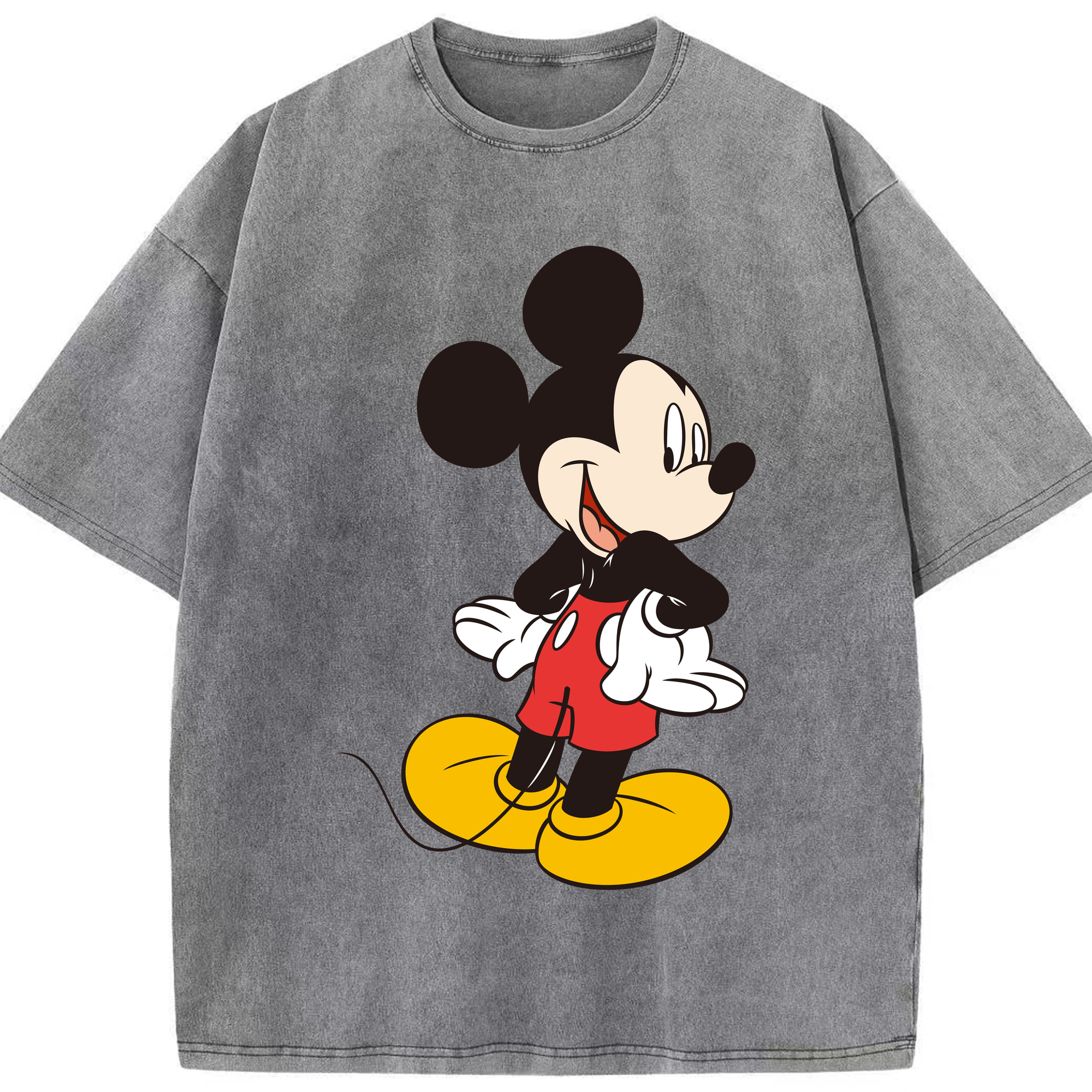 （画像用） ミッキーマウス Mickey Mouse 綿100% ヴィンテージ風 半袖Tシャツ（フロントプリント）