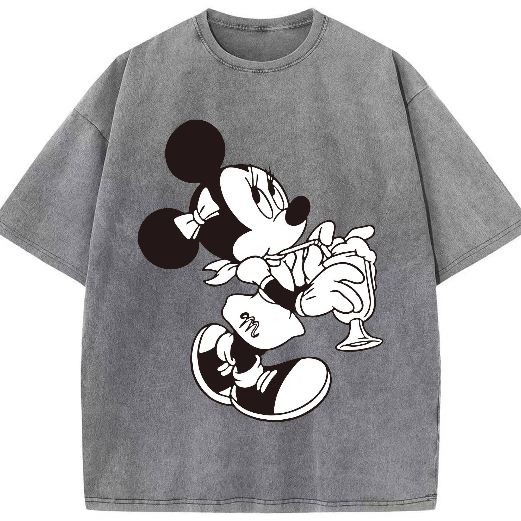 （画像用） ミッキーマウス Mickey Mouse 綿100% ヴィンテージ風 半袖Tシャツ（フロントプリント）