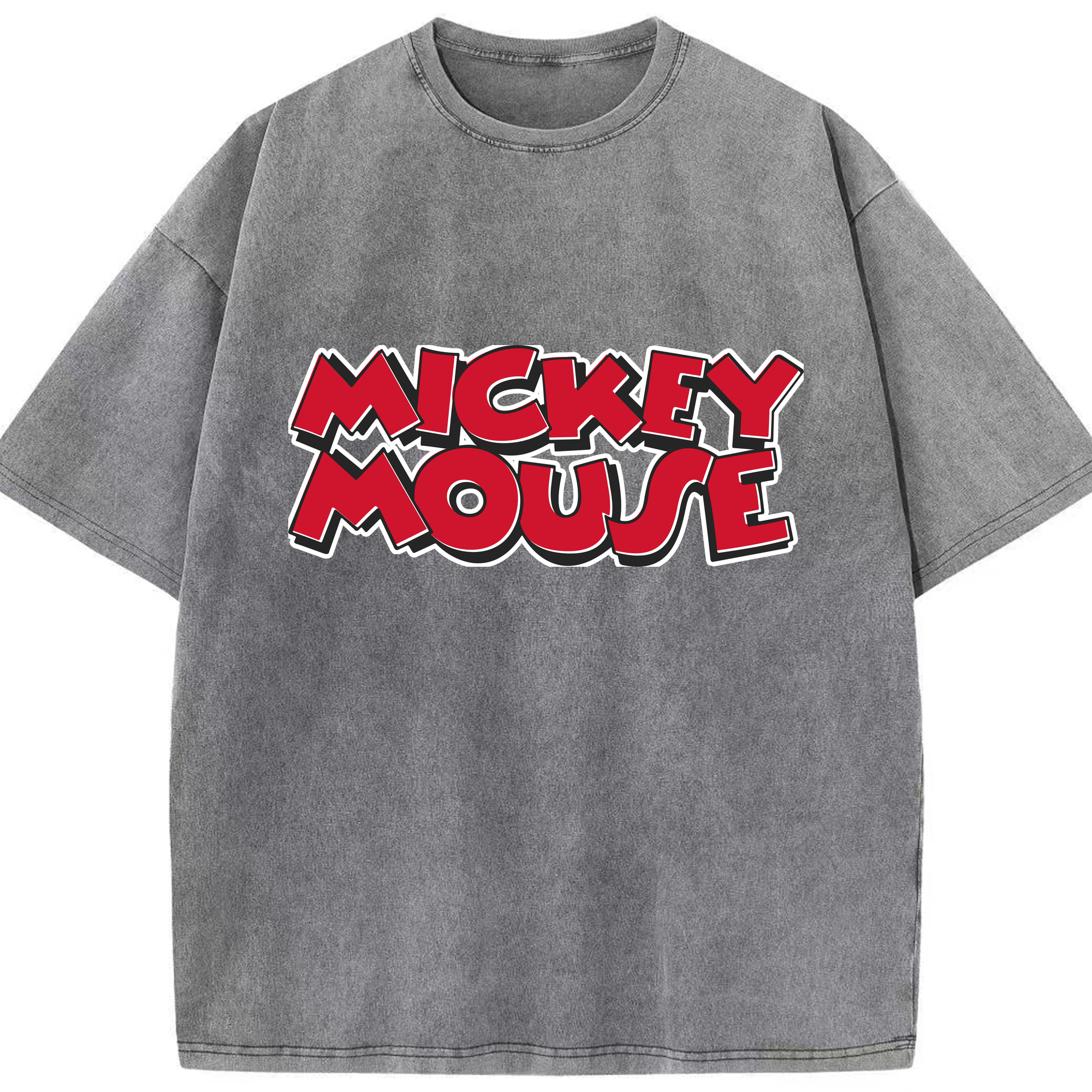 （画像用） ミッキーマウス Mickey Mouse 綿100% ヴィンテージ風 半袖Tシャツ（フロントプリント）