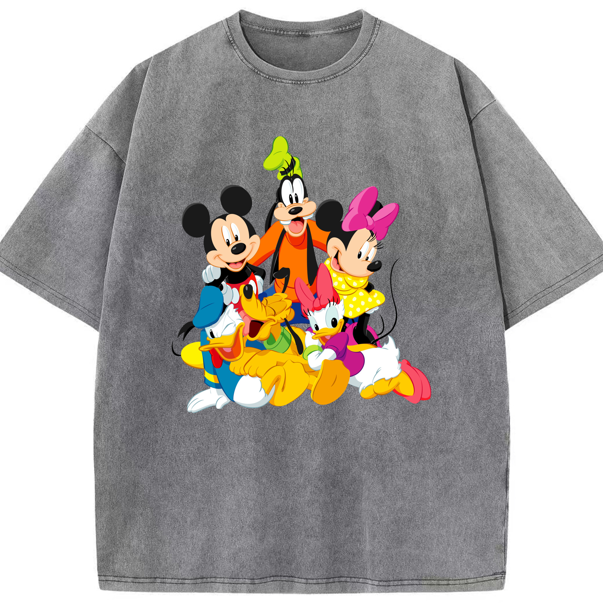 （画像用） ミッキーマウス Mickey Mouse 綿100% ヴィンテージ風 半袖Tシャツ（フロントプリント）