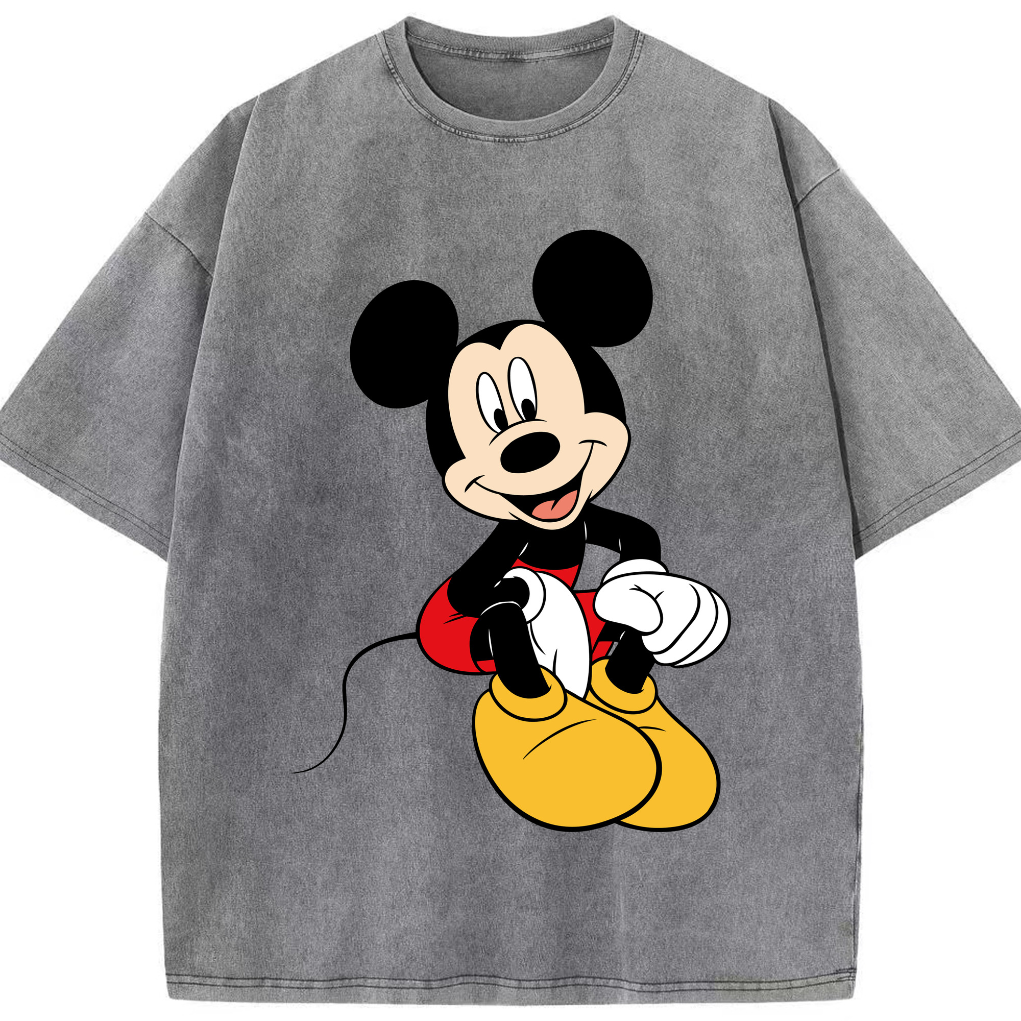 （画像用） ミッキーマウス Mickey Mouse 綿100% ヴィンテージ風 半袖Tシャツ（フロントプリント）