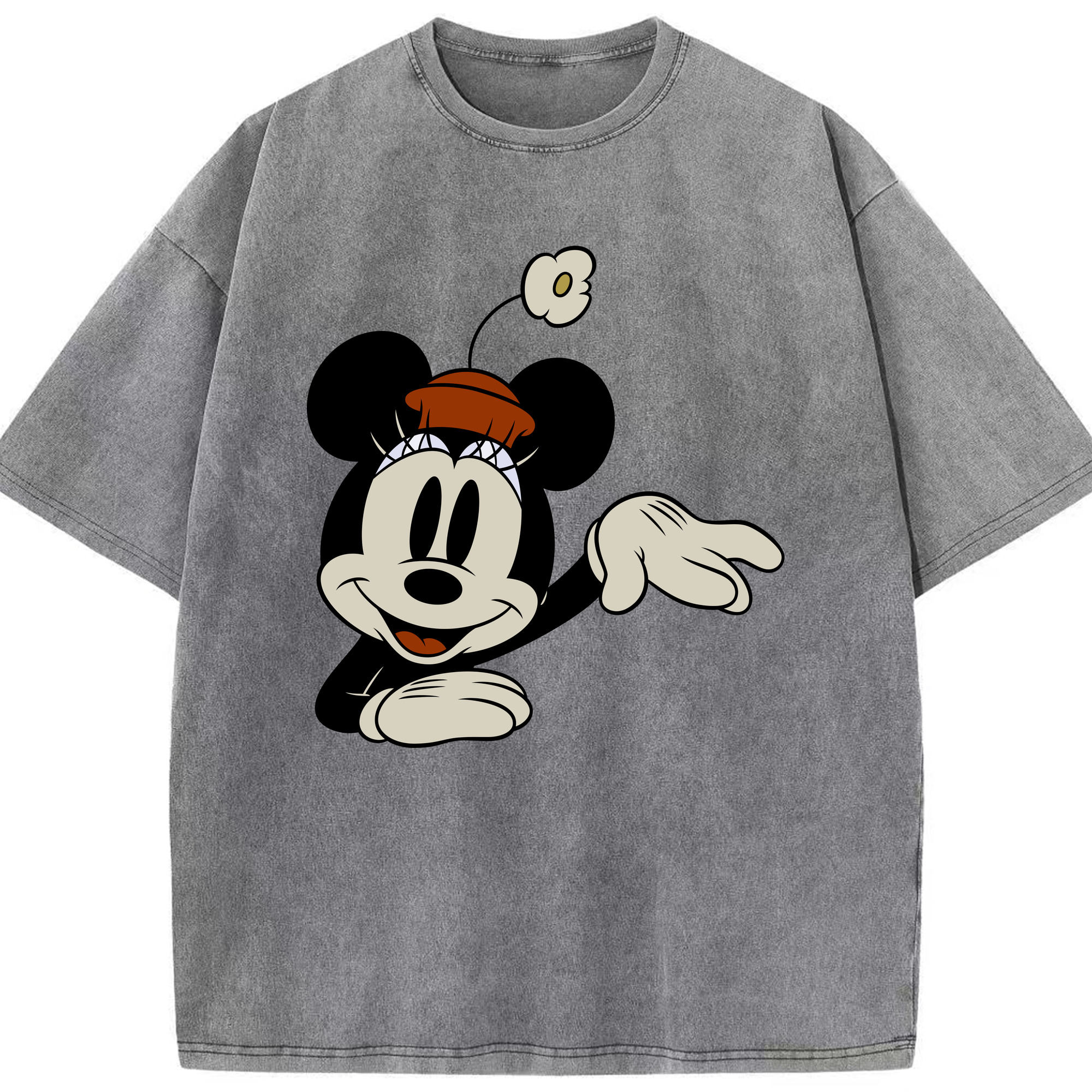 （画像用） ミッキーマウス Mickey Mouse 綿100% ヴィンテージ風 半袖Tシャツ（フロントプリント）