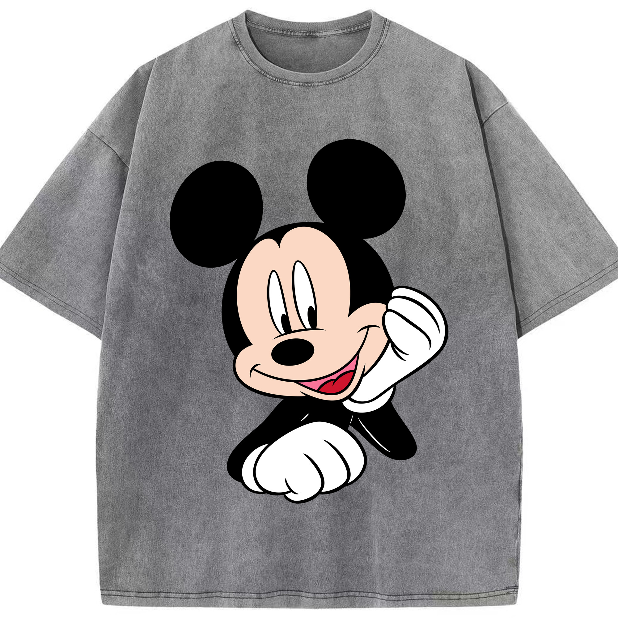 （画像用） ミッキーマウス Mickey Mouse 綿100% ヴィンテージ風 半袖Tシャツ（フロントプリント）