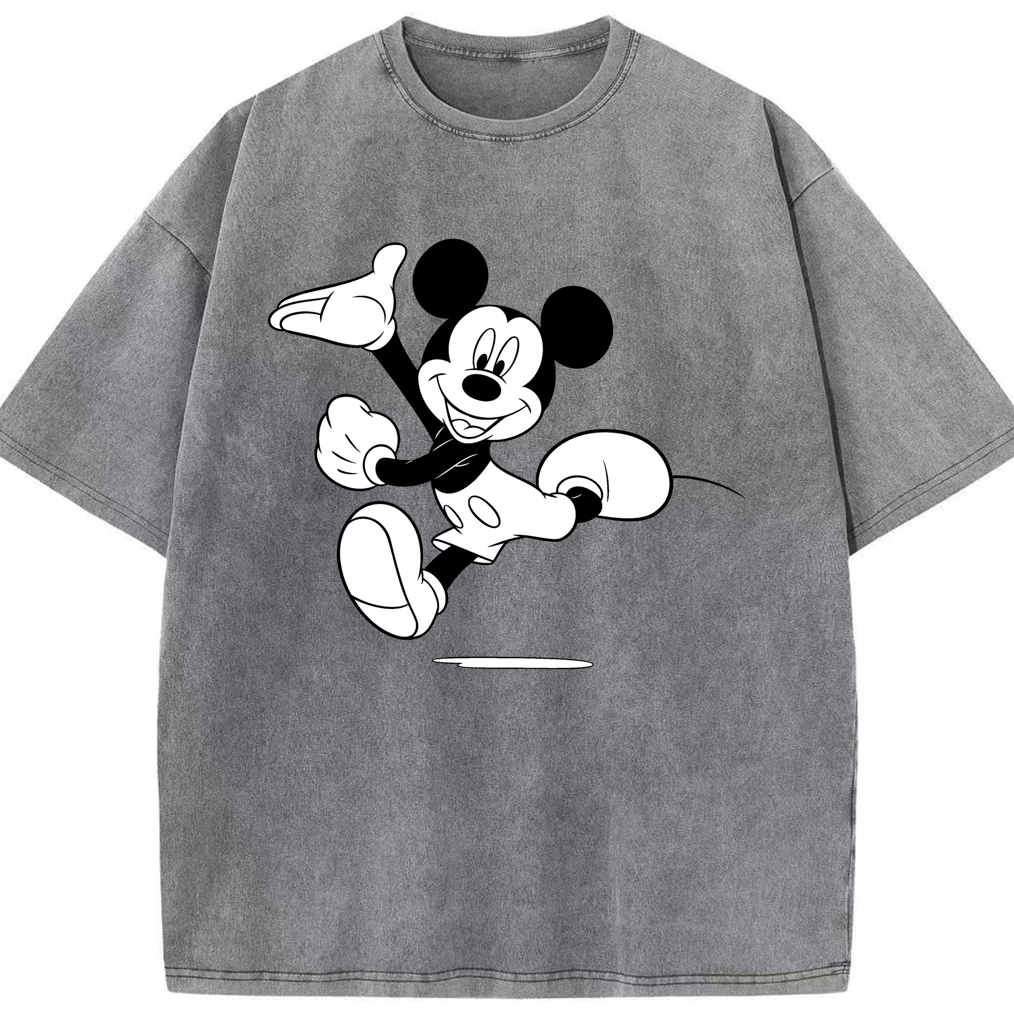 （画像用） ミッキーマウス Mickey Mouse 綿100% ヴィンテージ風 半袖Tシャツ（フロントプリント）