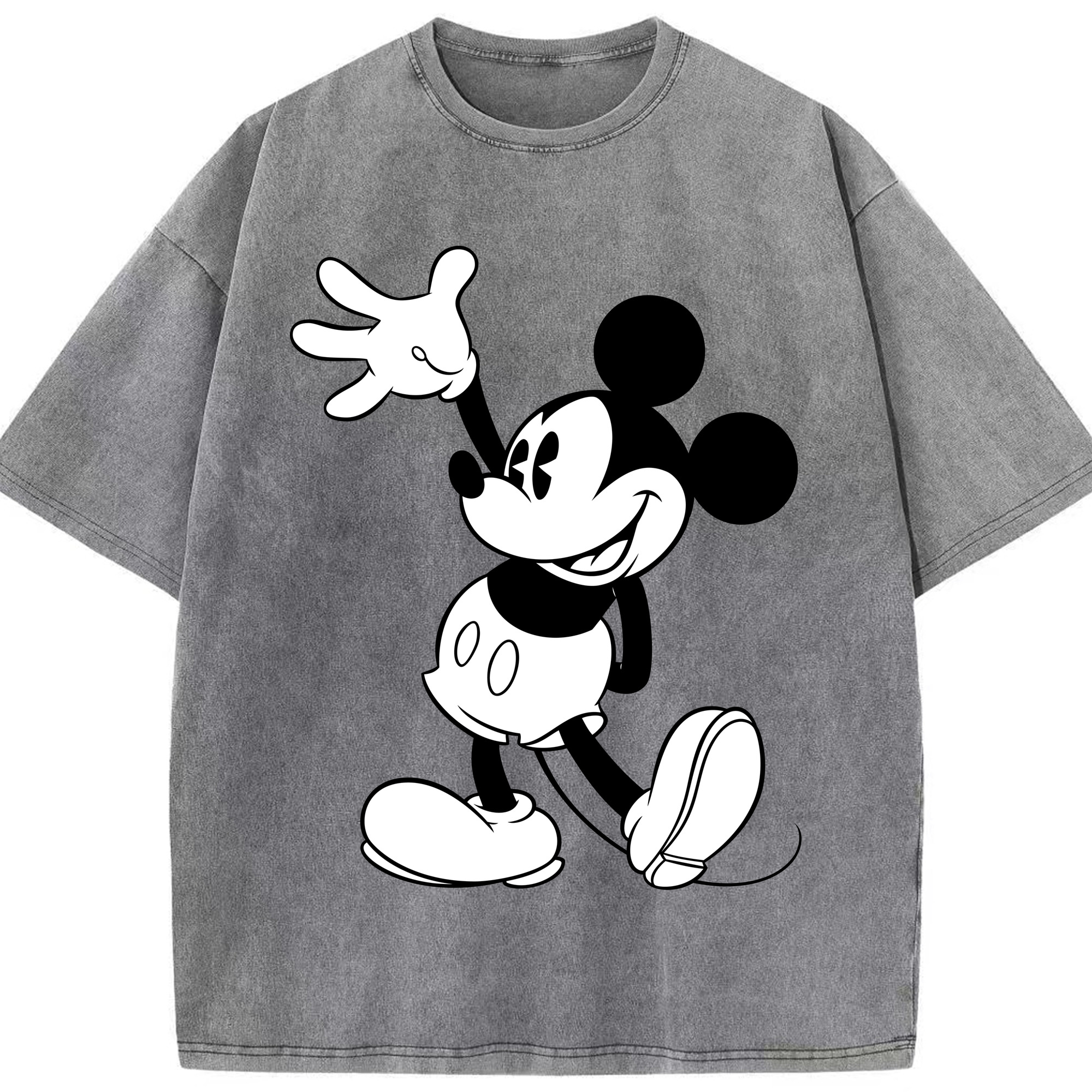 （画像用） ミッキーマウス Mickey Mouse 綿100% ヴィンテージ風 半袖Tシャツ（フロントプリント）