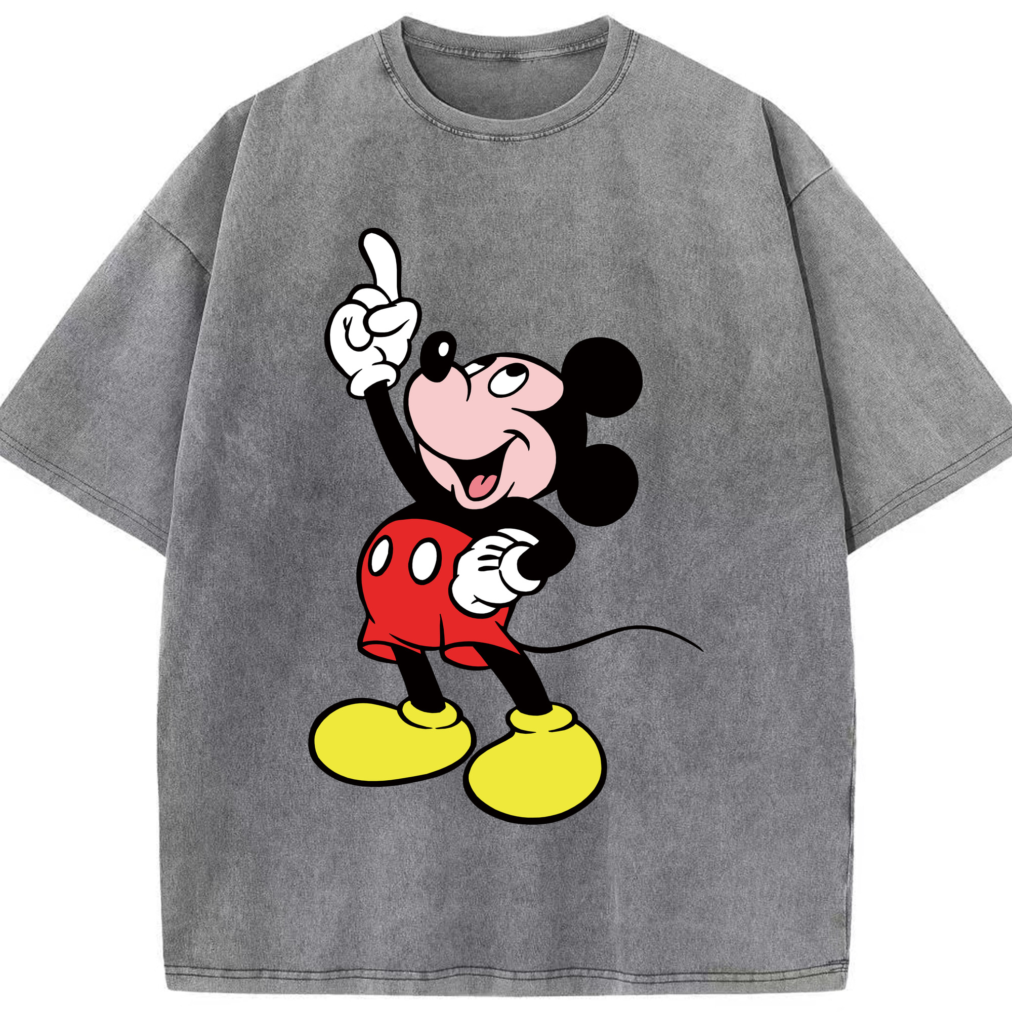 （画像用） ミッキーマウス Mickey Mouse 綿100% ヴィンテージ風 半袖Tシャツ（フロントプリント）