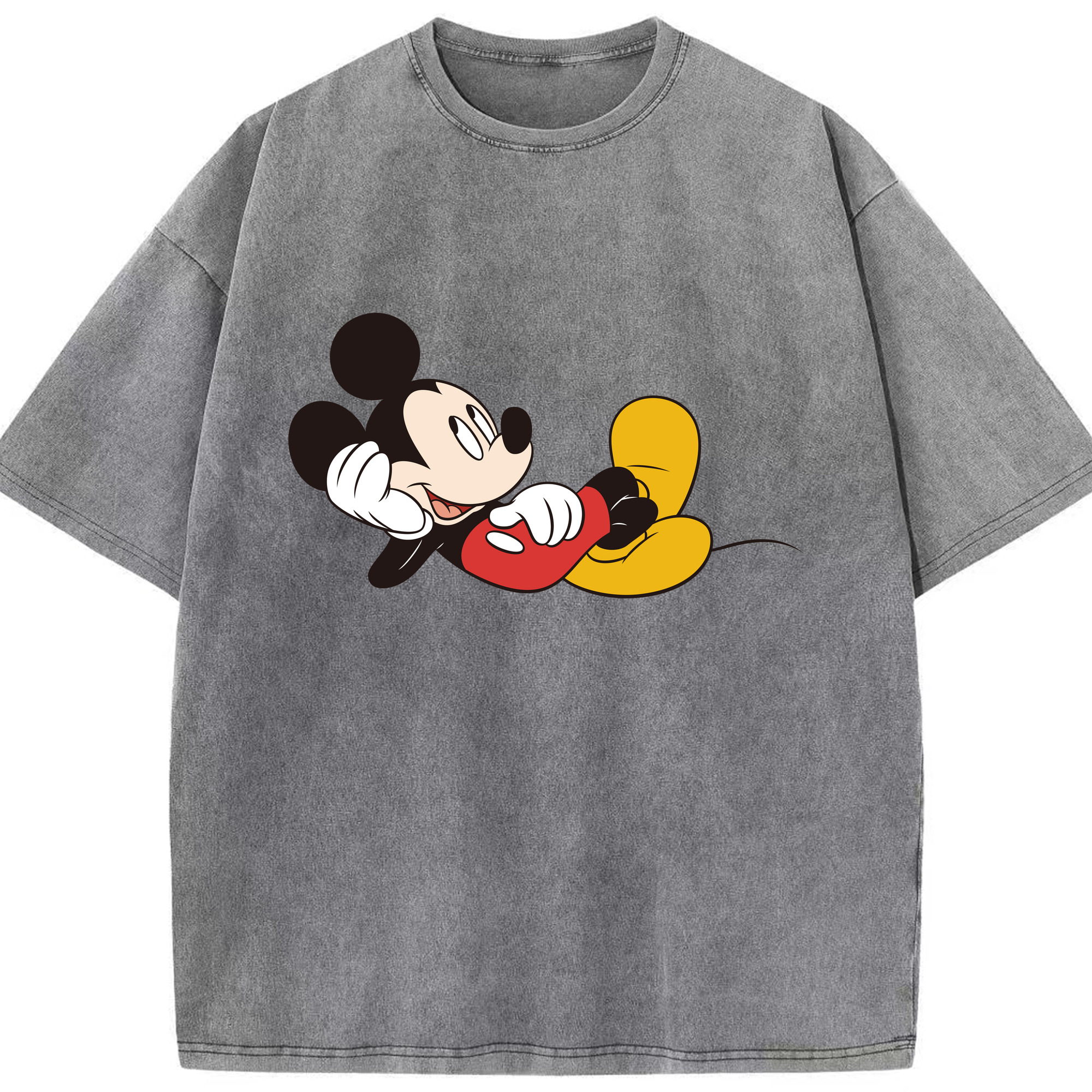 （画像用） ミッキーマウス Mickey Mouse 綿100% ヴィンテージ風 半袖Tシャツ（フロントプリント）