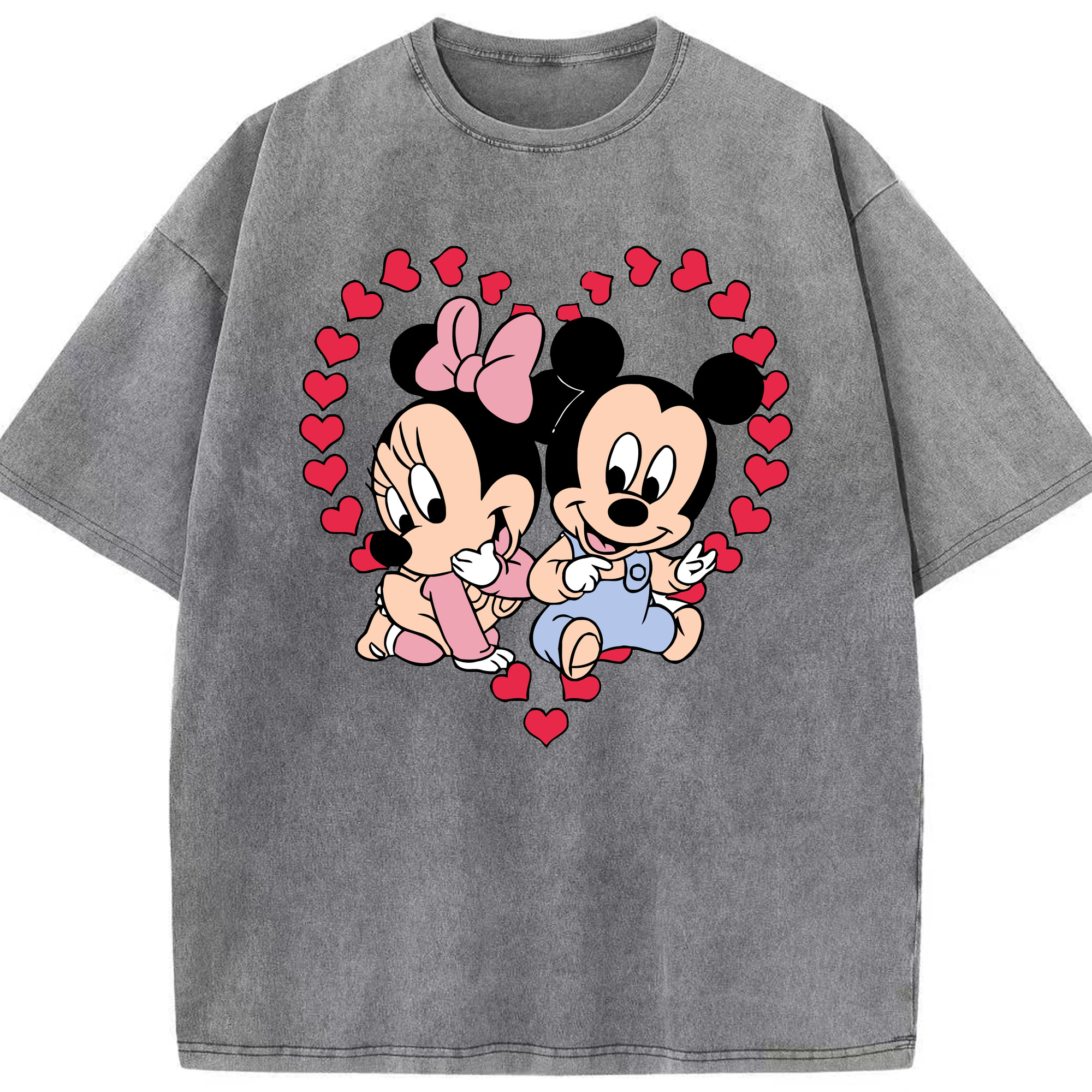 （画像用） ミッキーマウス Mickey Mouse 綿100% ヴィンテージ風 半袖Tシャツ（フロントプリント）