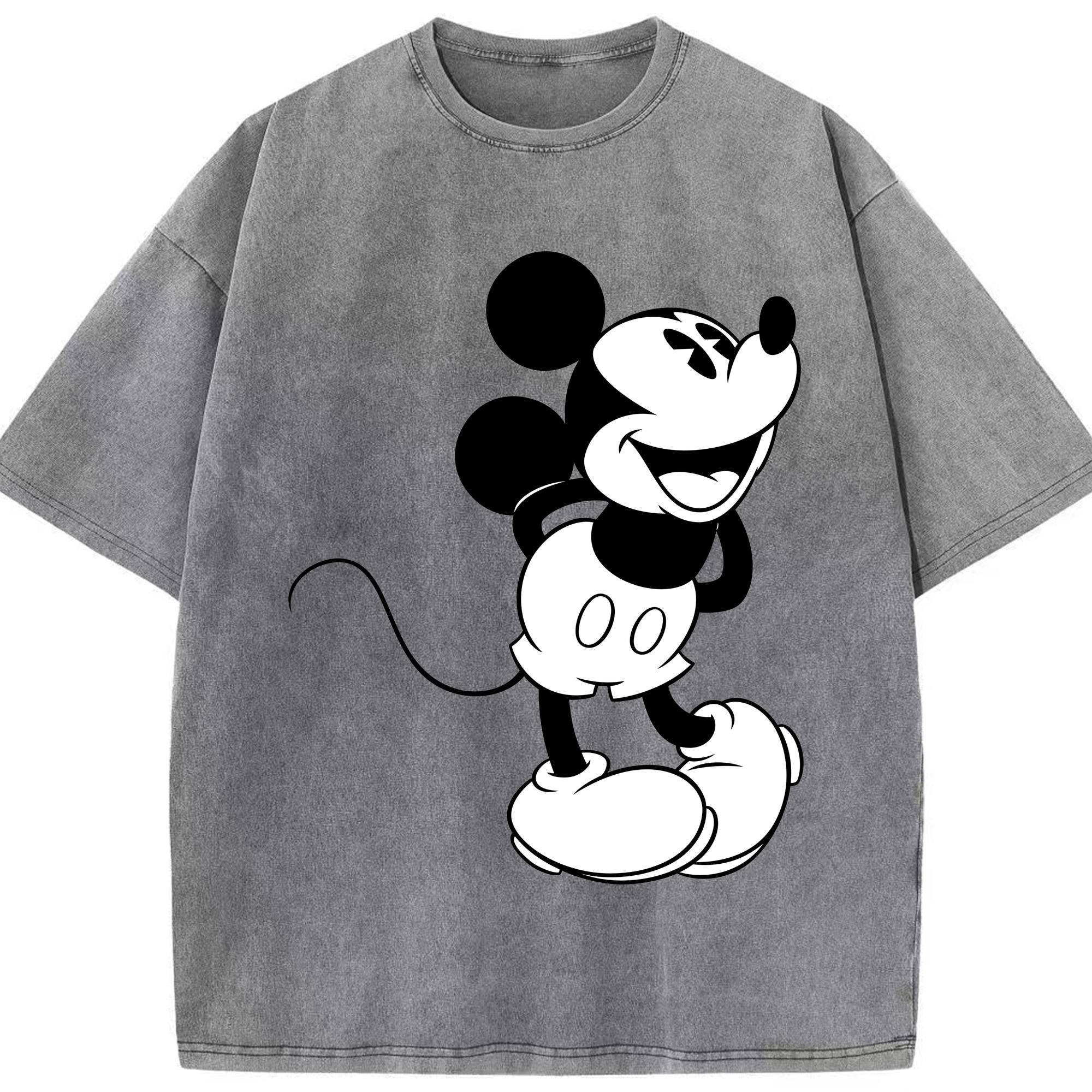 （画像用） ミッキーマウス Mickey Mouse 綿100% ヴィンテージ風 半袖Tシャツ（フロントプリント）