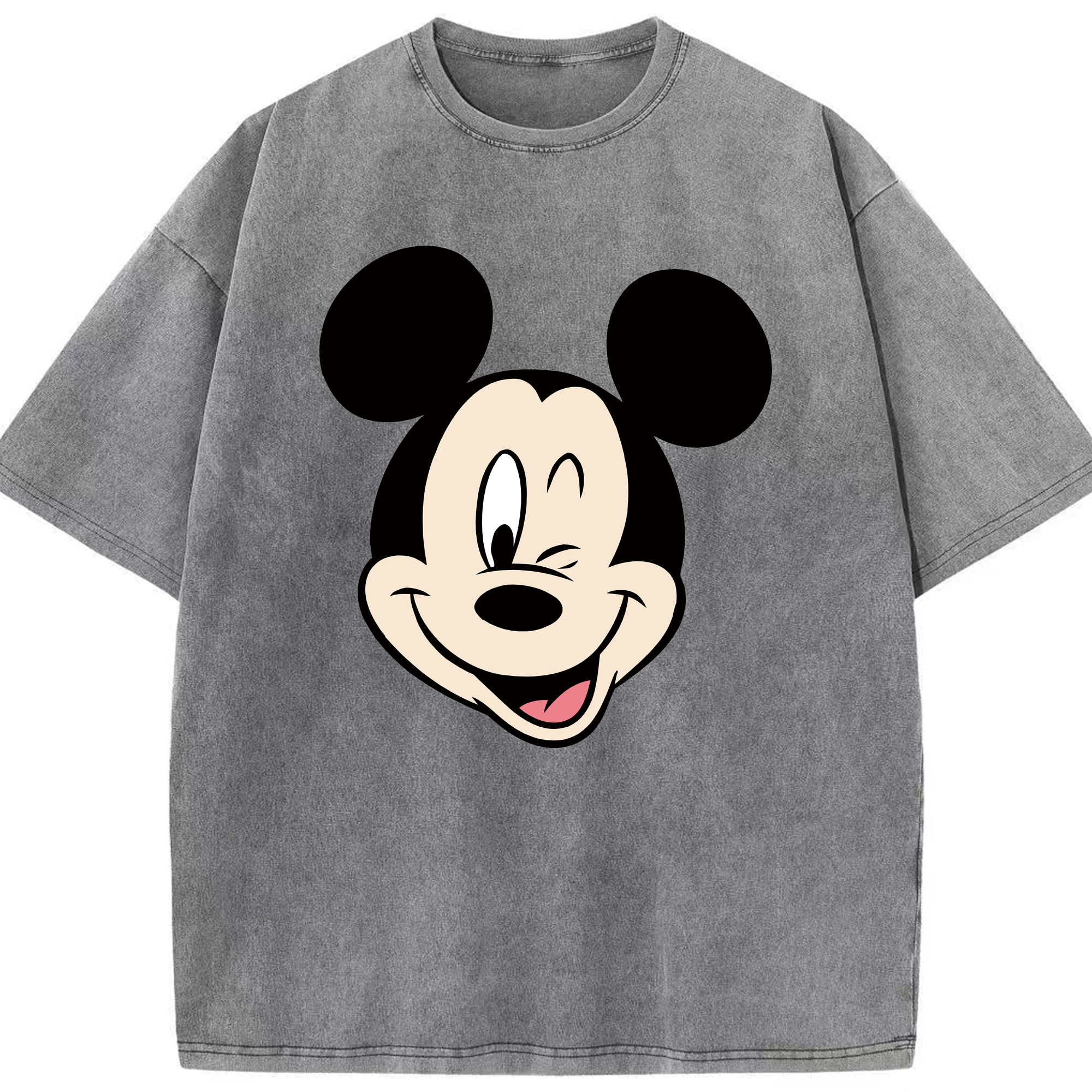 （画像用） ミッキーマウス Mickey Mouse 綿100% ヴィンテージ風 半袖Tシャツ（フロントプリント）