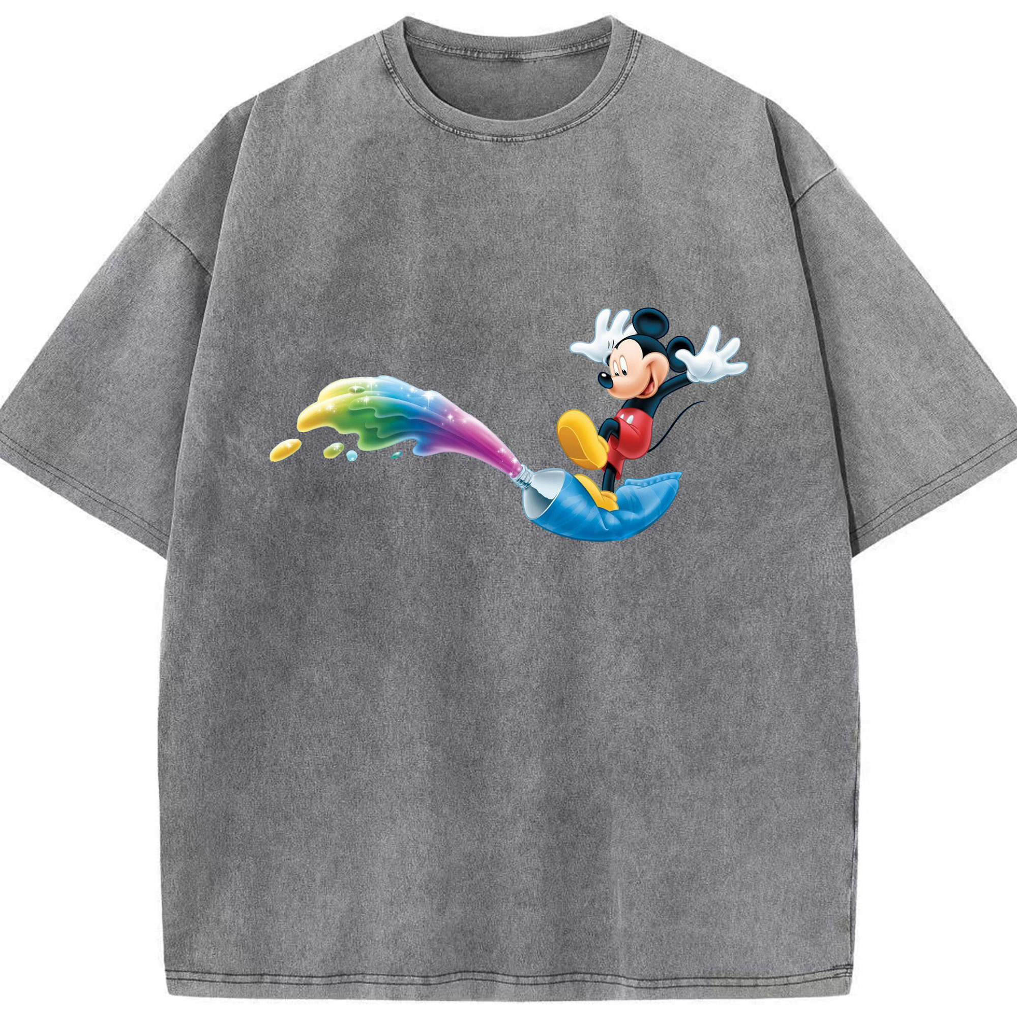（画像用） ミッキーマウス Mickey Mouse 綿100% ヴィンテージ風 半袖Tシャツ（フロントプリント）