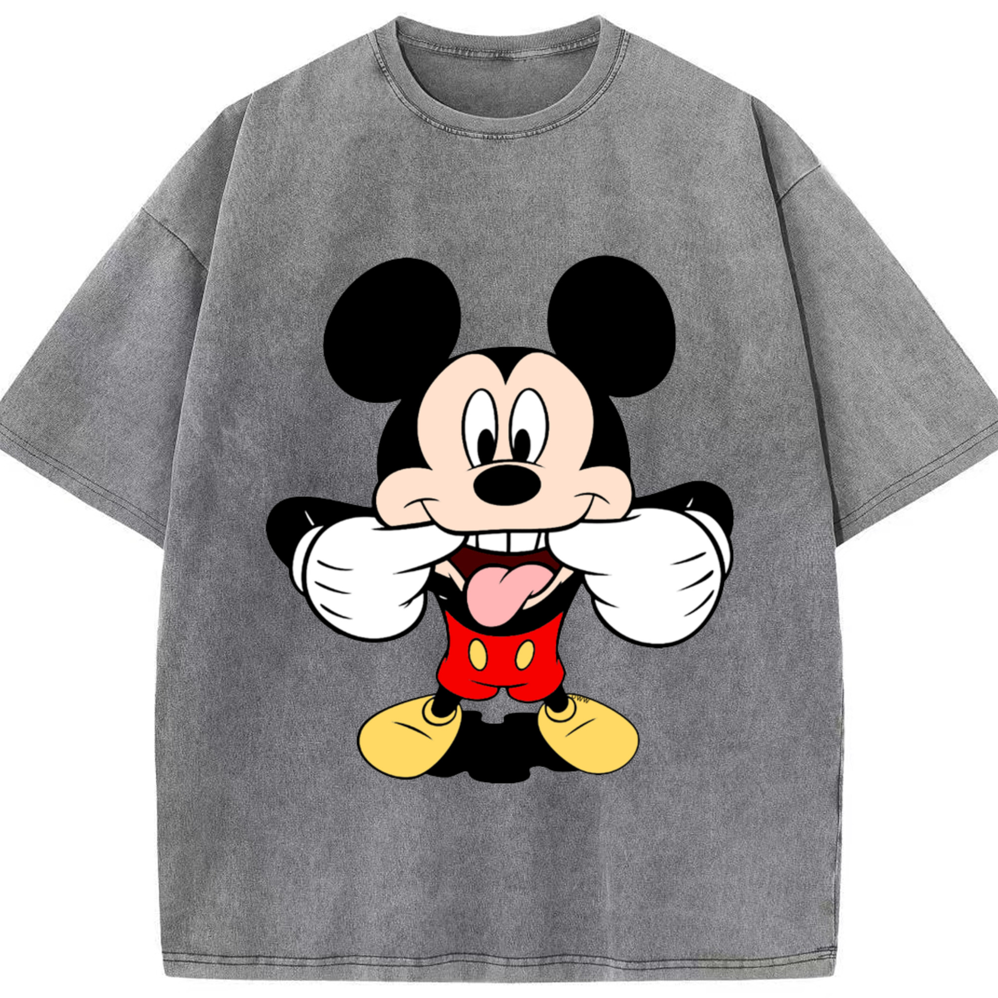 （画像用） ミッキーマウス Mickey Mouse 綿100% ヴィンテージ風 半袖Tシャツ（フロントプリント）