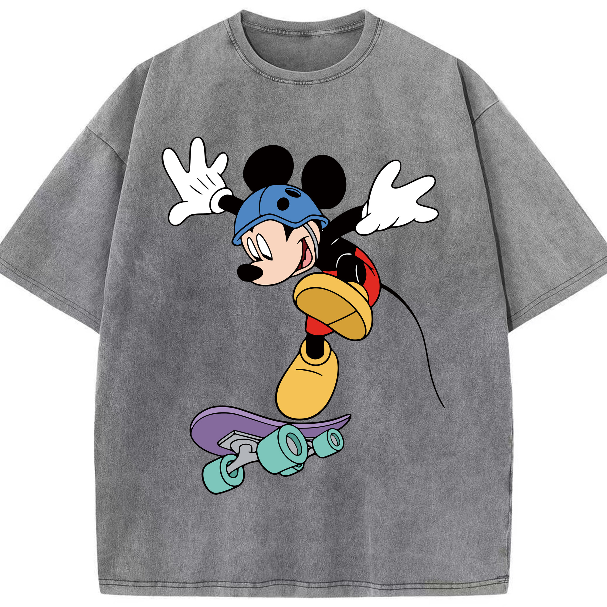 （画像用） ミッキーマウス Mickey Mouse 綿100% ヴィンテージ風 半袖Tシャツ（フロントプリント）