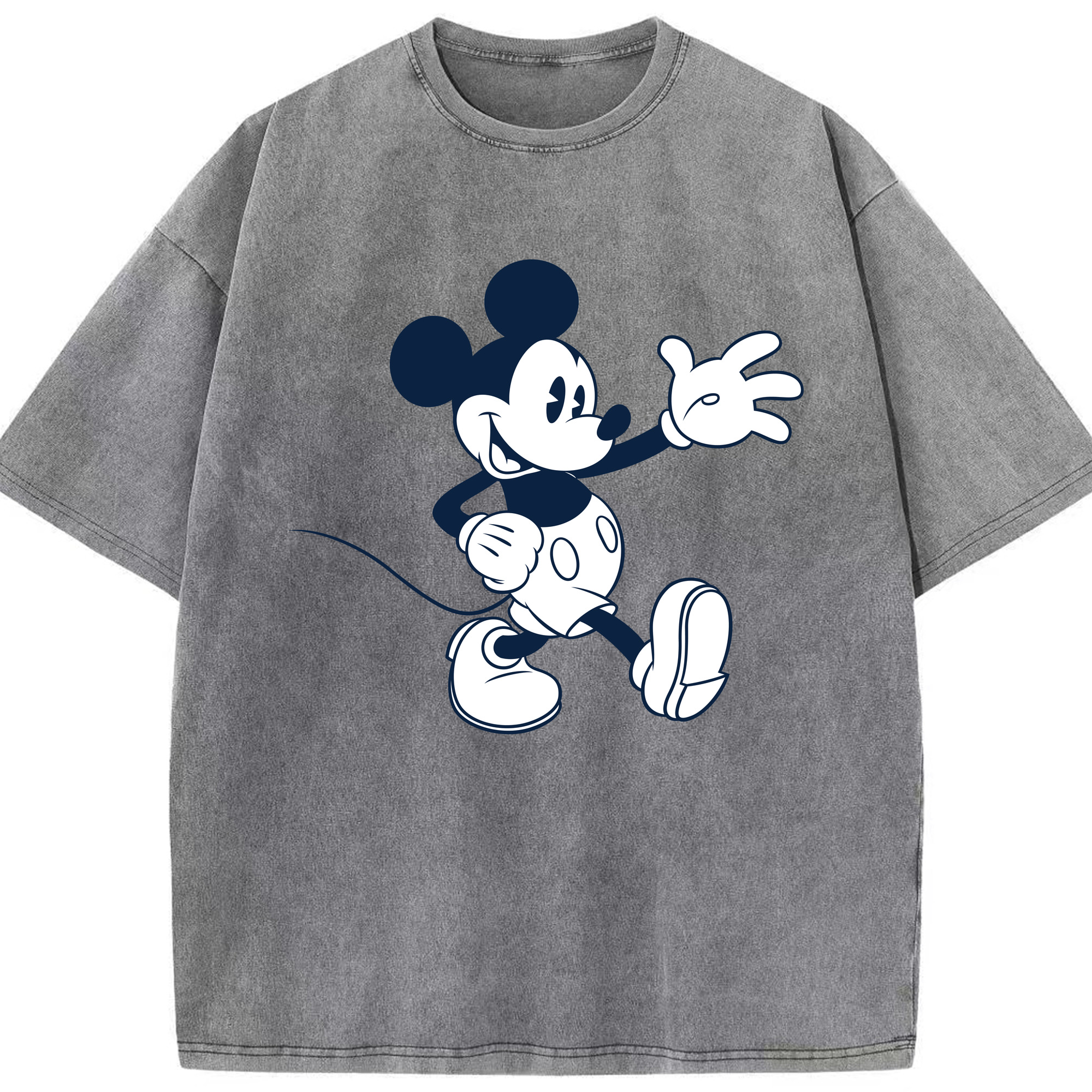 （画像用） ミッキーマウス Mickey Mouse 綿100% ヴィンテージ風 半袖Tシャツ（フロントプリント）