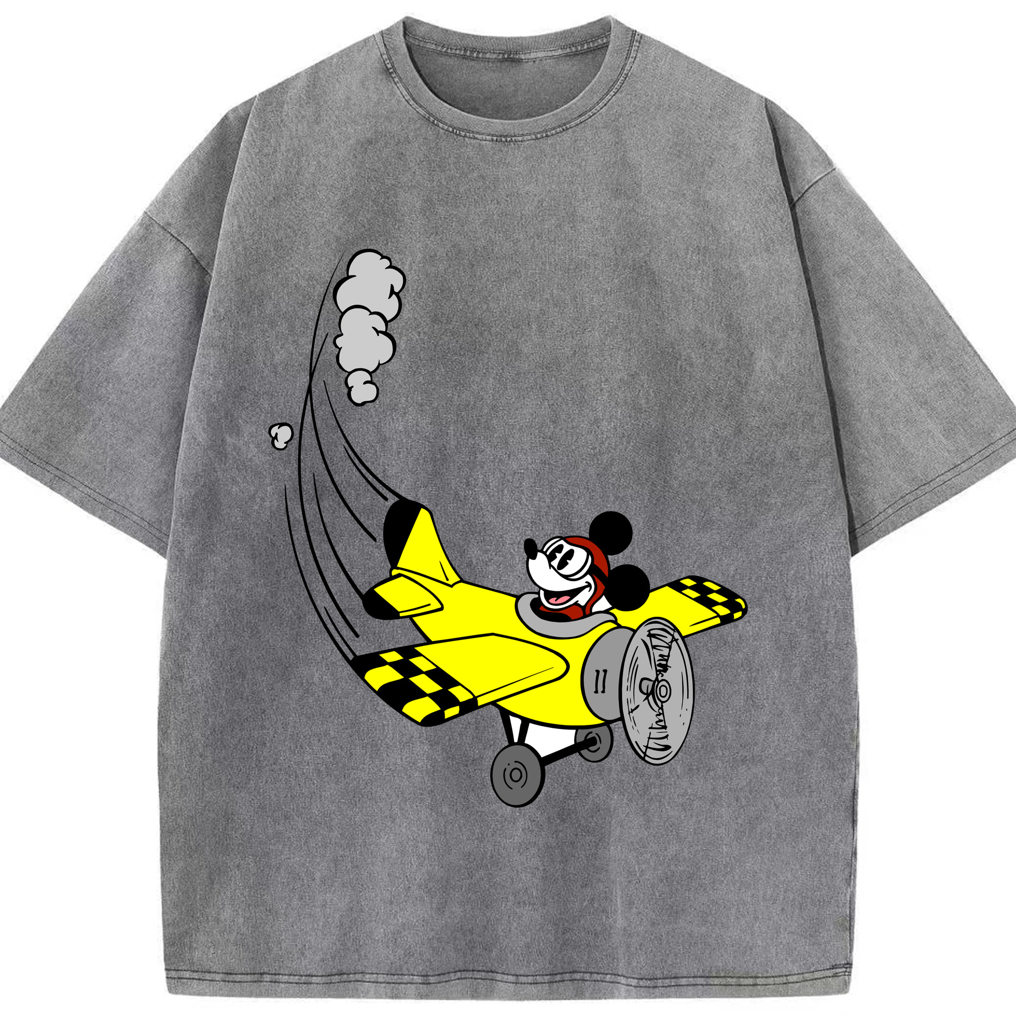 （画像用） ミッキーマウス Mickey Mouse 綿100% ヴィンテージ風 半袖Tシャツ（フロントプリント）