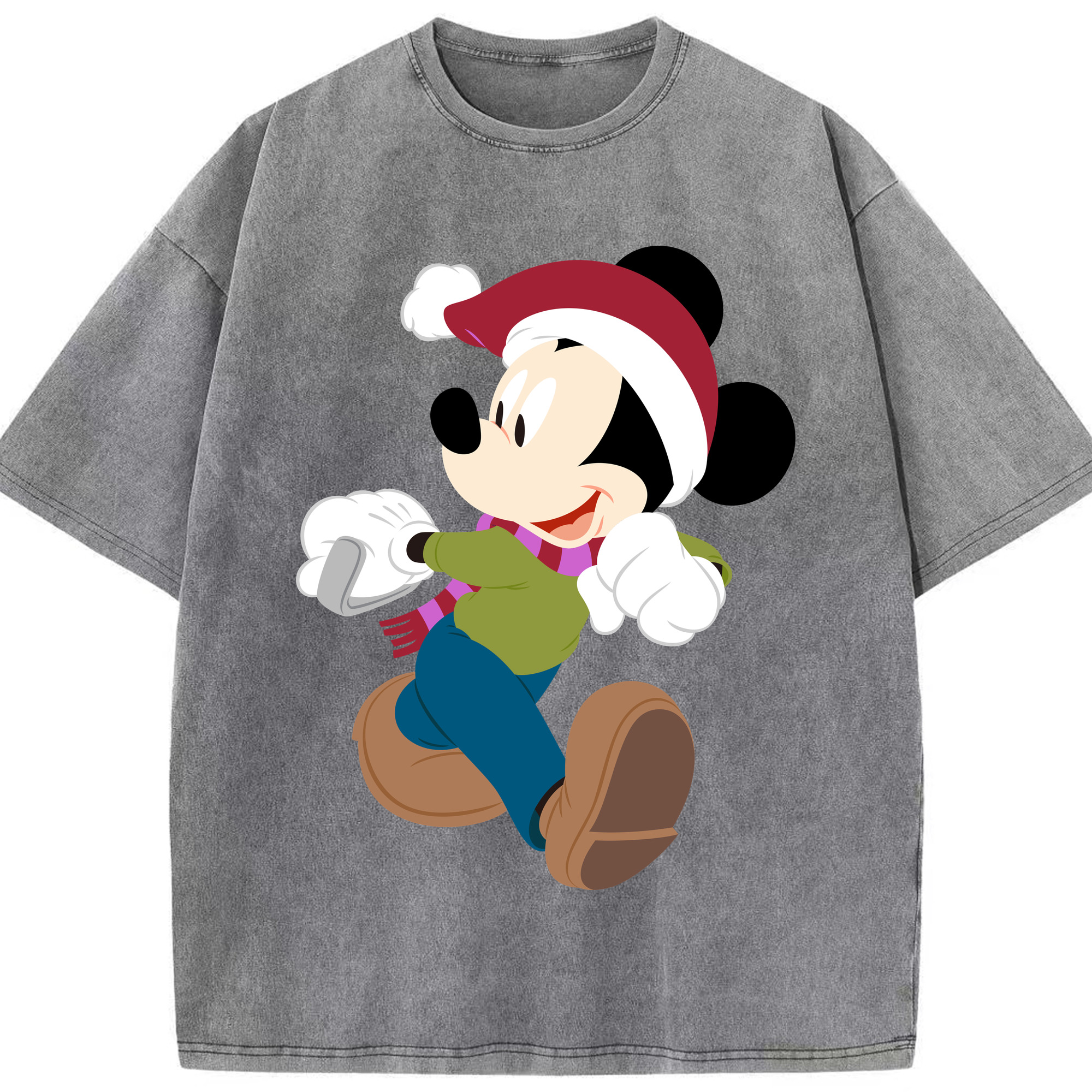 （画像用） ミッキーマウス Mickey Mouse 綿100% ヴィンテージ風 半袖Tシャツ（フロントプリント）
