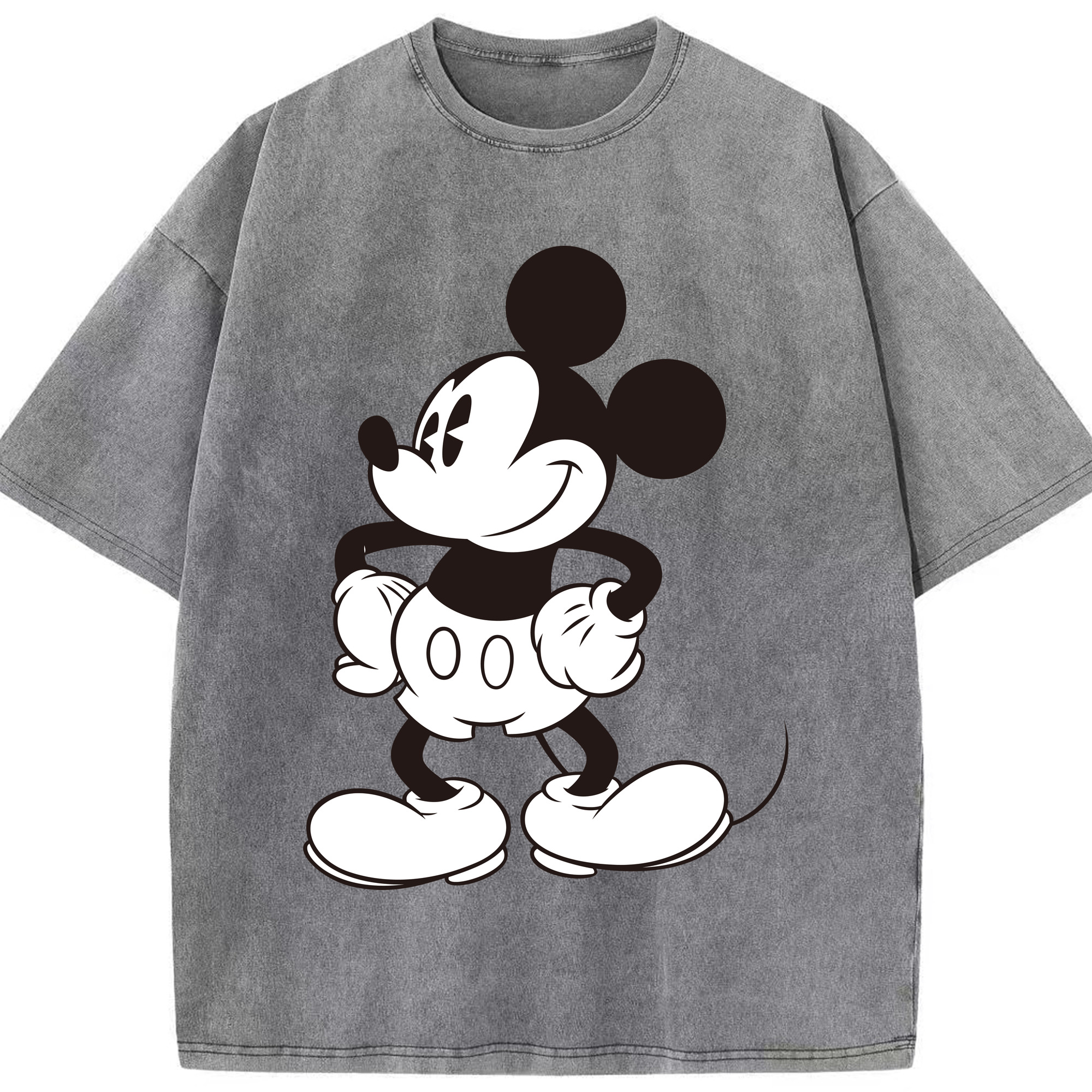 （画像用） ミッキーマウス Mickey Mouse 綿100% ヴィンテージ風 半袖Tシャツ（フロントプリント）