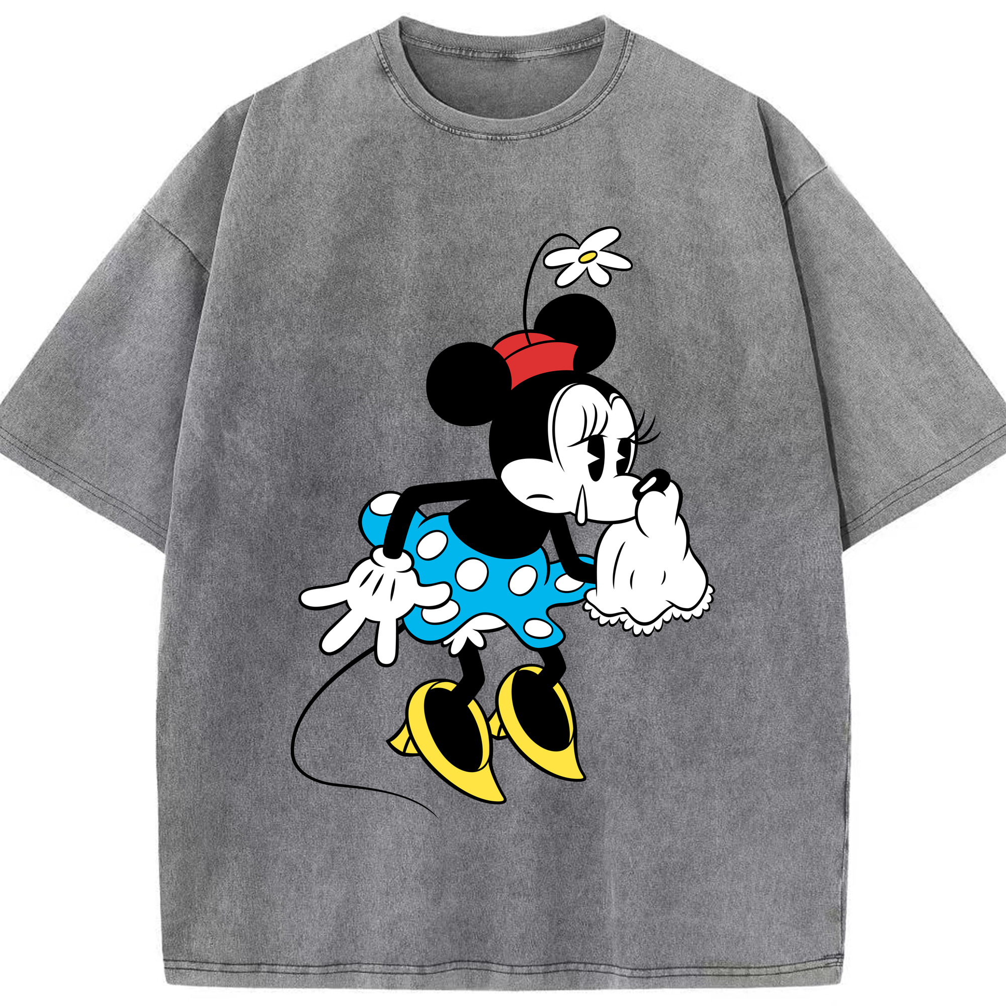 （画像用） ミッキーマウス Mickey Mouse 綿100% ヴィンテージ風 半袖Tシャツ（フロントプリント）